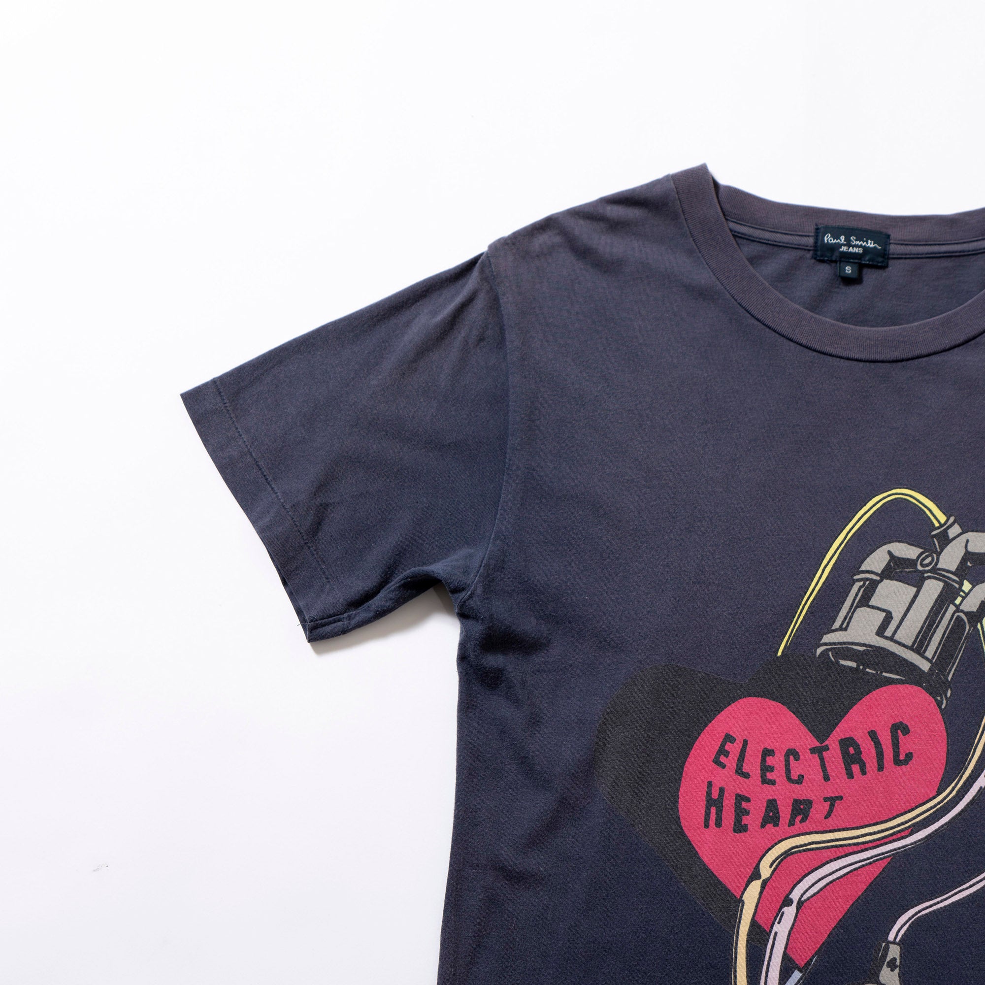 Paul Smith Jeans Printed T-shirt "ELECTRIC HEART" Grey Graphic T-shirt Short Sleeve Men's Women's Unisex