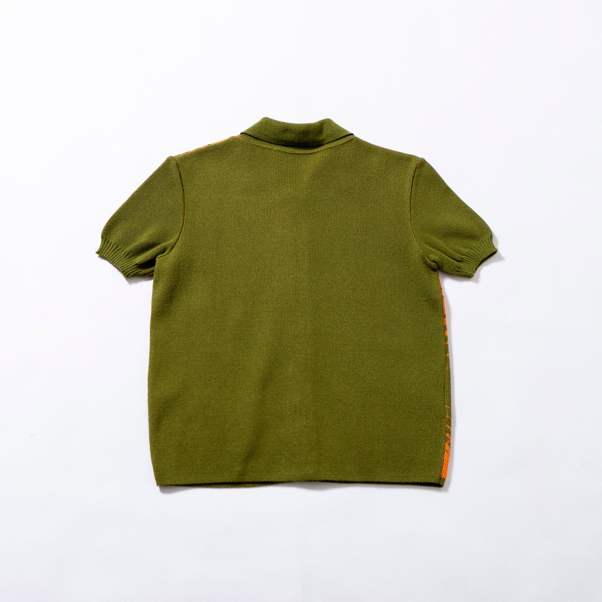 Dolce &amp; Gabbana D&amp;G DOLCE＆GABBANA Short Sleeve Knit Shirt Khaki x Orange Retro T-Shirt Short Sleeve Polo Shirt Women's