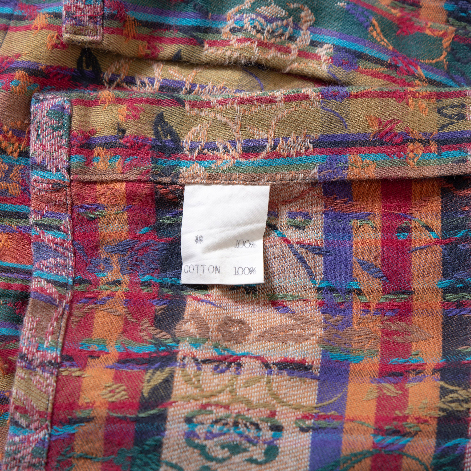 ミッソーニ MISSONI 総柄 コットンシャツ チェックシャツ 柄シャツ 刺繍柄 ジャカード織 ボックスシルエット 長袖シャツ ロングスリーブ