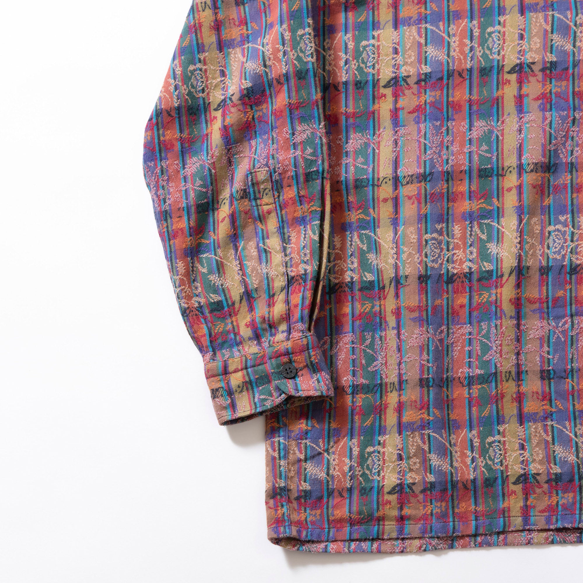 ミッソーニ MISSONI 総柄 コットンシャツ チェックシャツ 柄シャツ 刺繍柄 ジャカード織 ボックスシルエット 長袖シャツ ロングスリーブ