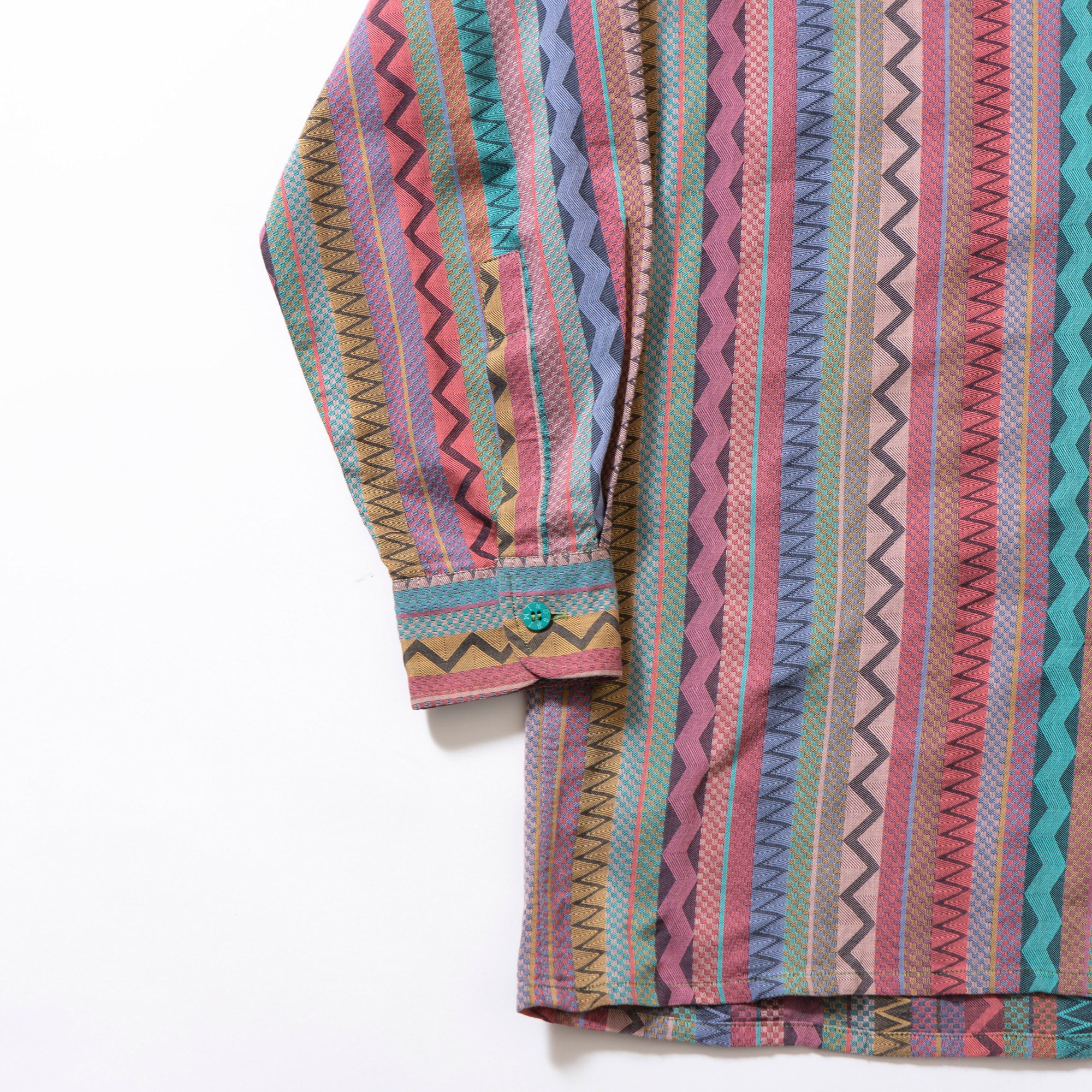 ミッソーニ MISSONI 総柄 コットンシャツ マルチストライプ 幾何学柄 柄シャツ 長袖シャツ ロングスリーブ ボックスシルエット イタリア製