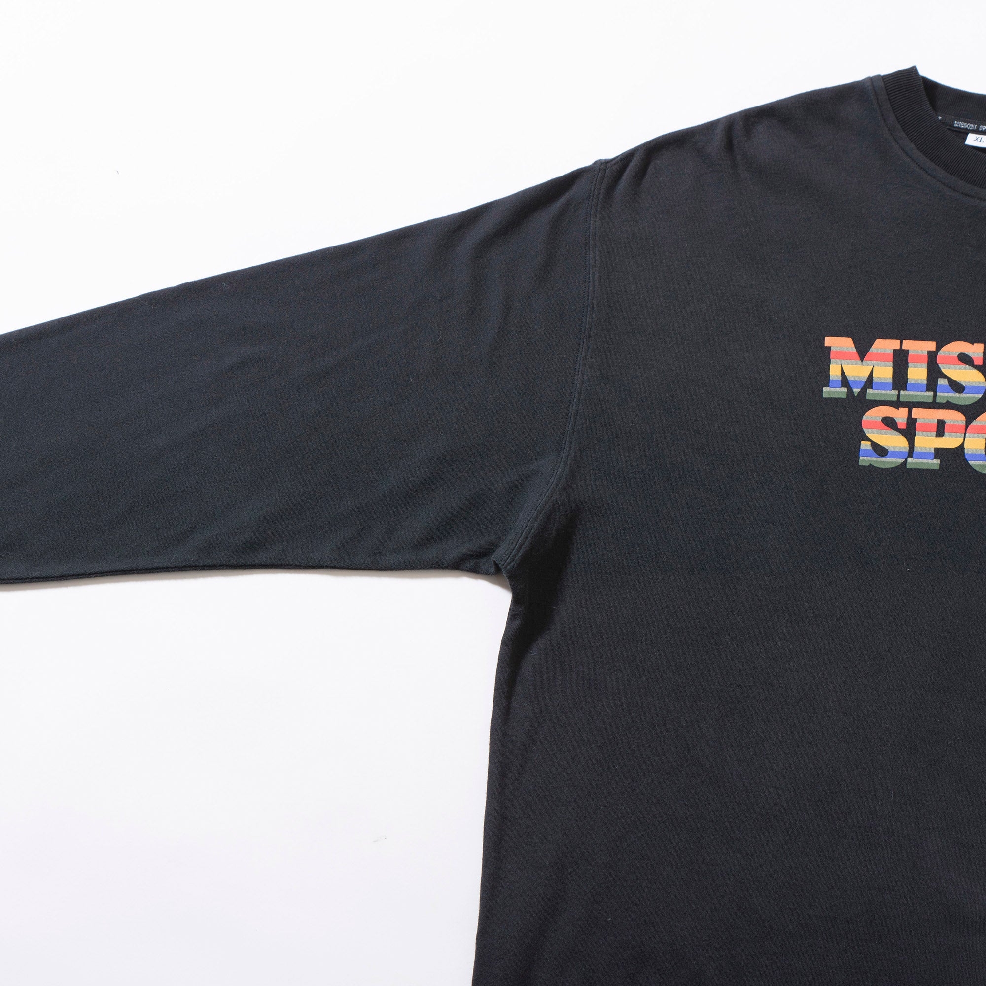 ミッソーニ MISSONI SPORT ロゴプリント 長袖Tシャツ ブラック ロングスリーブ グラフィックロゴ スウェットT メンズファッション トップス