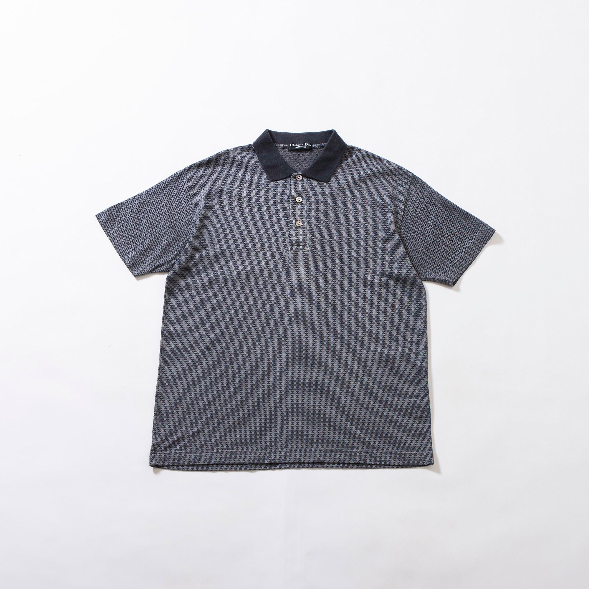 ディオール Christian Dior MONSIEUR 総柄ポロシャツ グレー ショートスリーブ Tシャツ ディオールオム DIOR HOMME メンズトップス