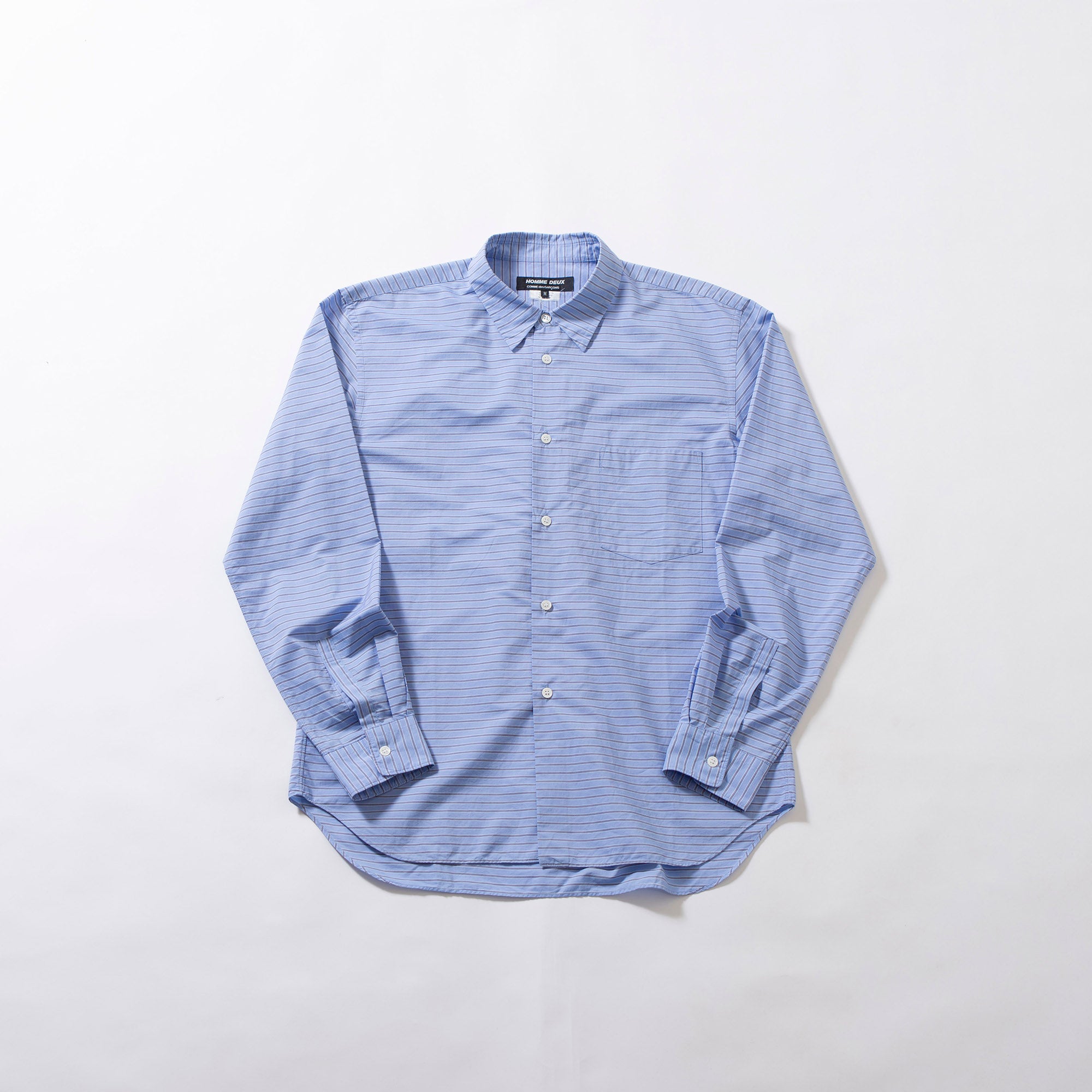 コムデギャルソン HOMME DEUX COMME des GARCONS AD2017 ストライプシャツ サックスブルー 川久保玲 長袖シャツ ロングスリーブトップス