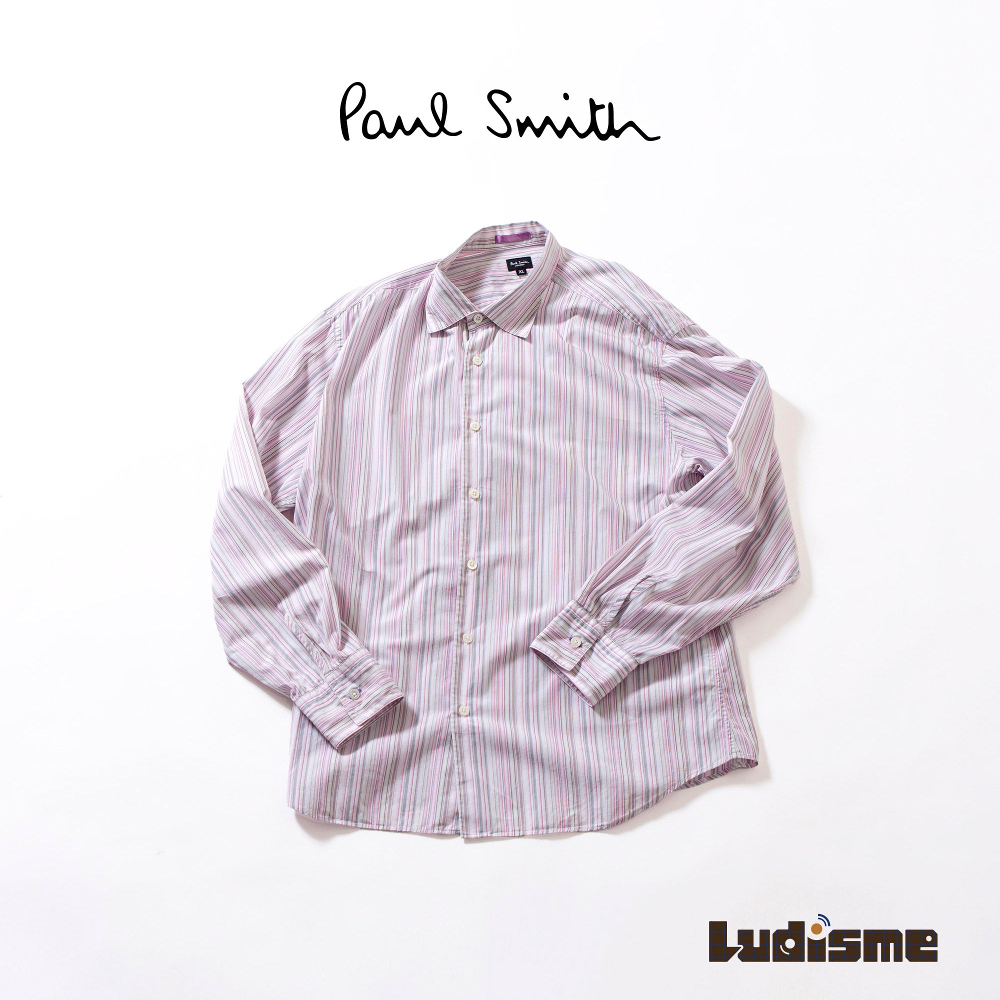 ポールスミス Paul Smith マルチストライプシャツ ロングスリーブ コットン ピンク系 マルチカラー カジュアルシャツ メンズ 長袖