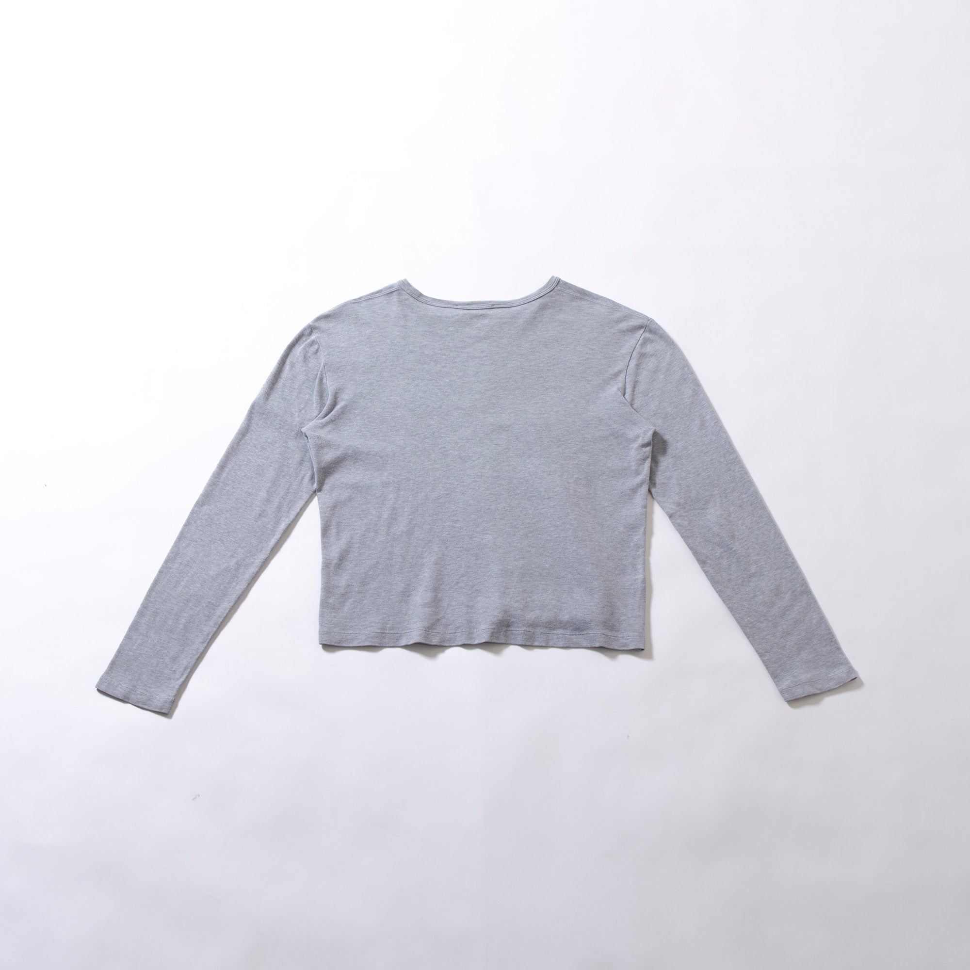 プラダ PRADA SPORT クルーネック ロングスリーブTシャツ グレー ロゴパッチ イタリア製 長袖 カットソー コットン レディース メンズ