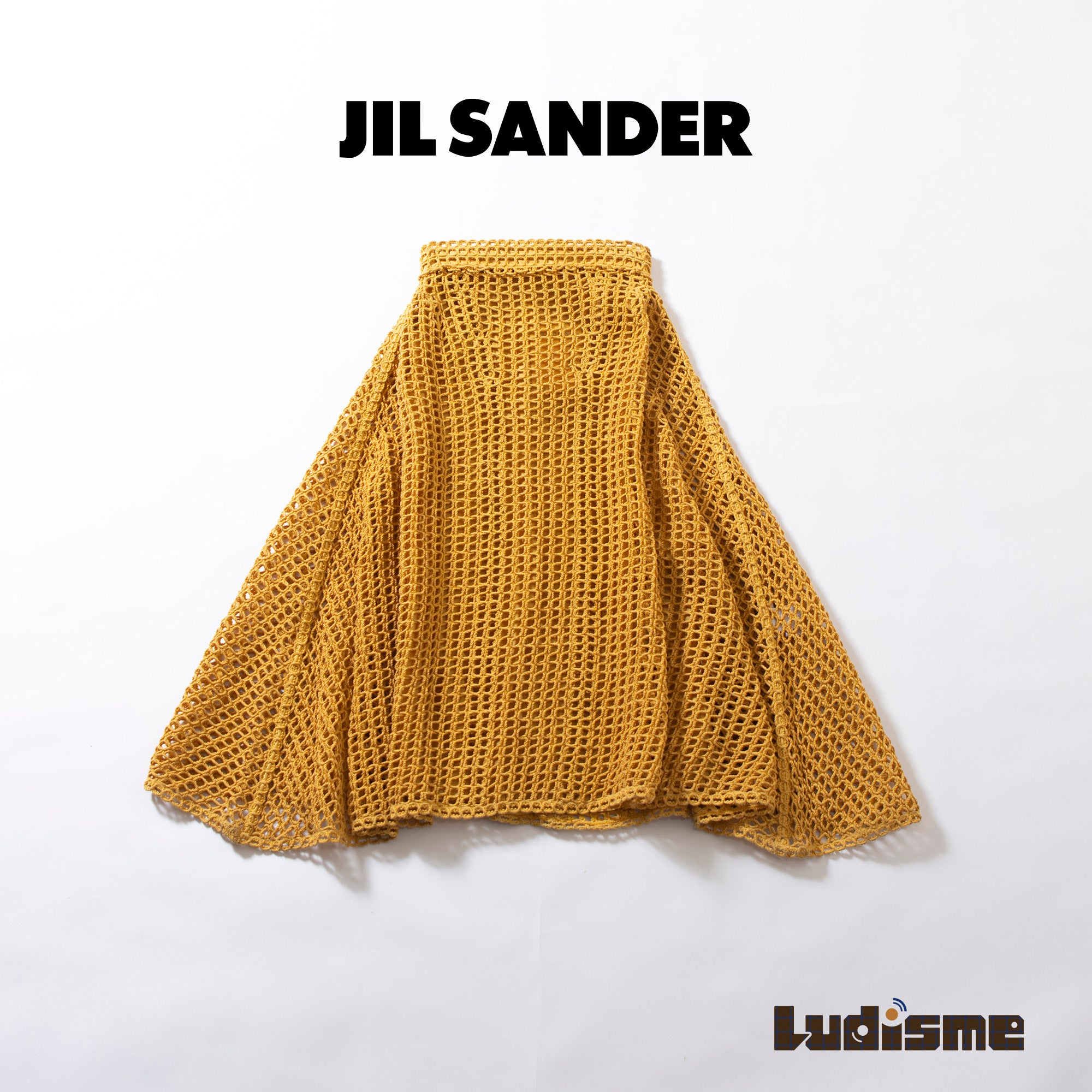 ジルサンダー JIL SANDER ロングスカート メッシュデザイン ◆新品タグ付き◆ 32 レディース イエロー コットン混 イタリア製 ボトムス