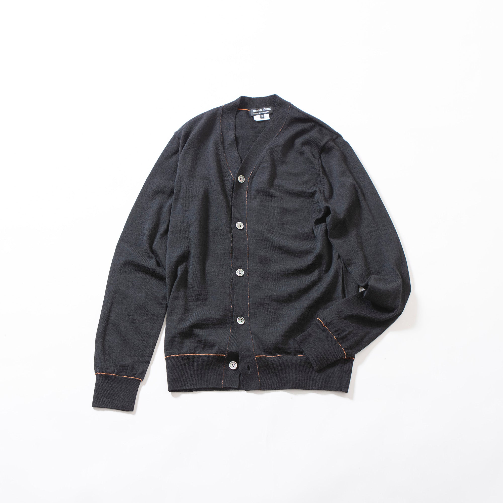 コムデギャルソン COMME des GARCONS HOMME DEUX AD2014 Vネック カーディガン ブラック M ウール100% ◆新品タグ付き◆ ニット  川久保玲