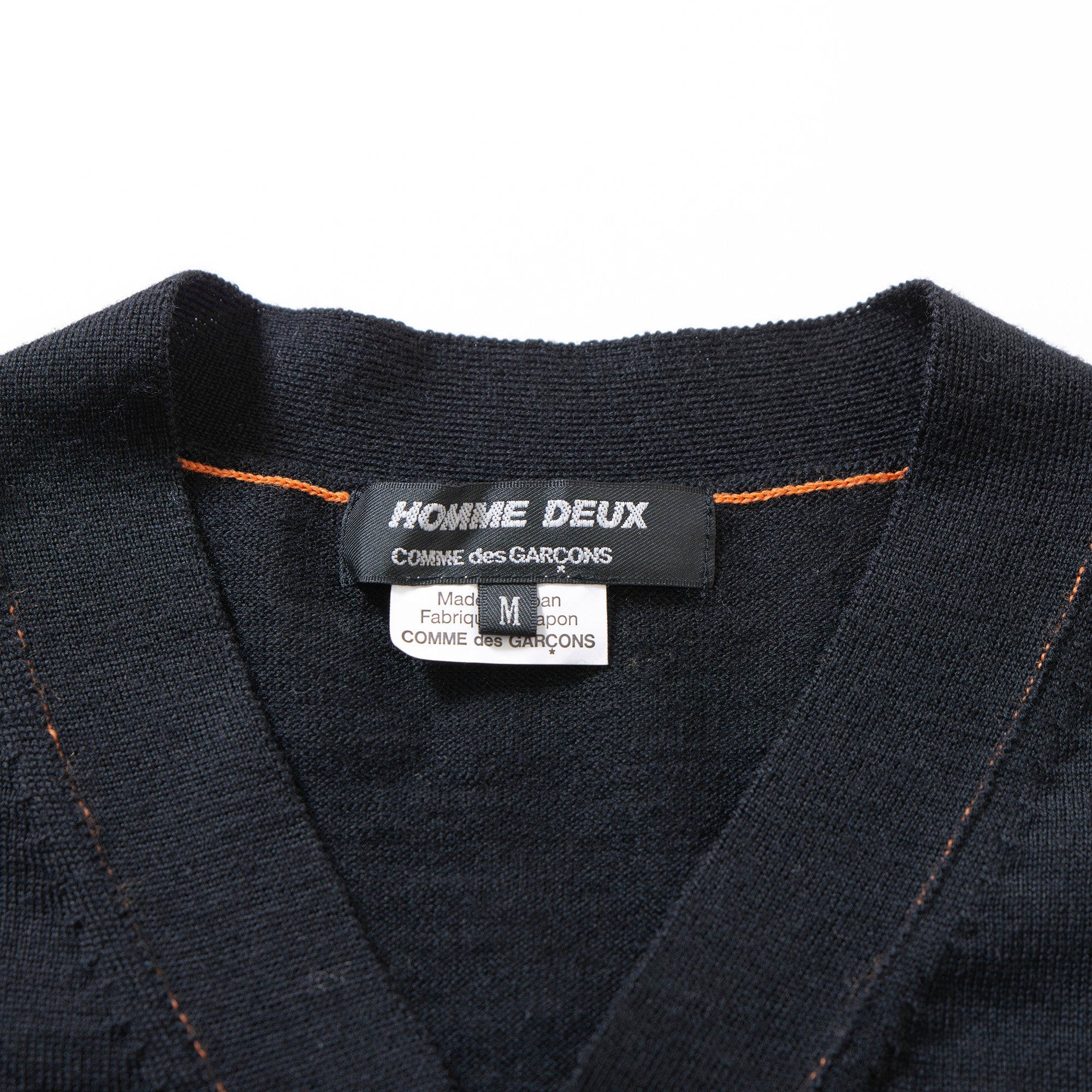 コムデギャルソン COMME des GARCONS HOMME DEUX AD2014 Vネック カーディガン ブラック M ウール100% ◆新品タグ付き◆ ニット  川久保玲