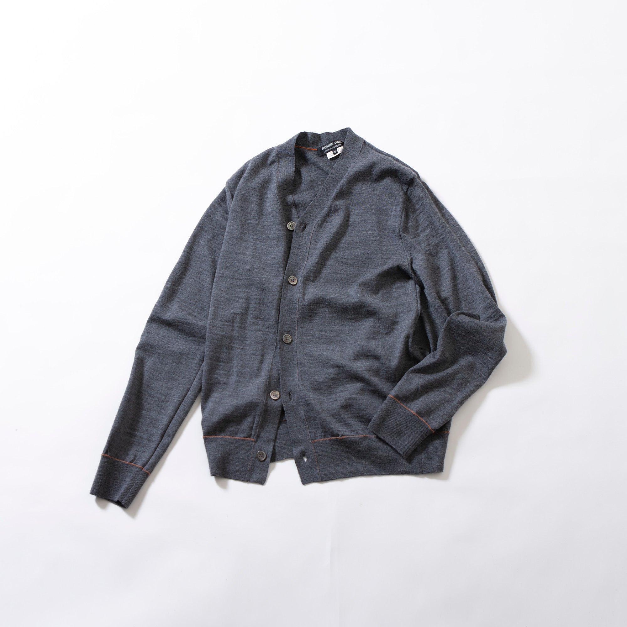 コムデギャルソン COMME des GARCONS HOMME DEUX AD2014 Vネック カーディガン グレー M ウール100% ◆新品タグ付き◆ ニット  川久保玲