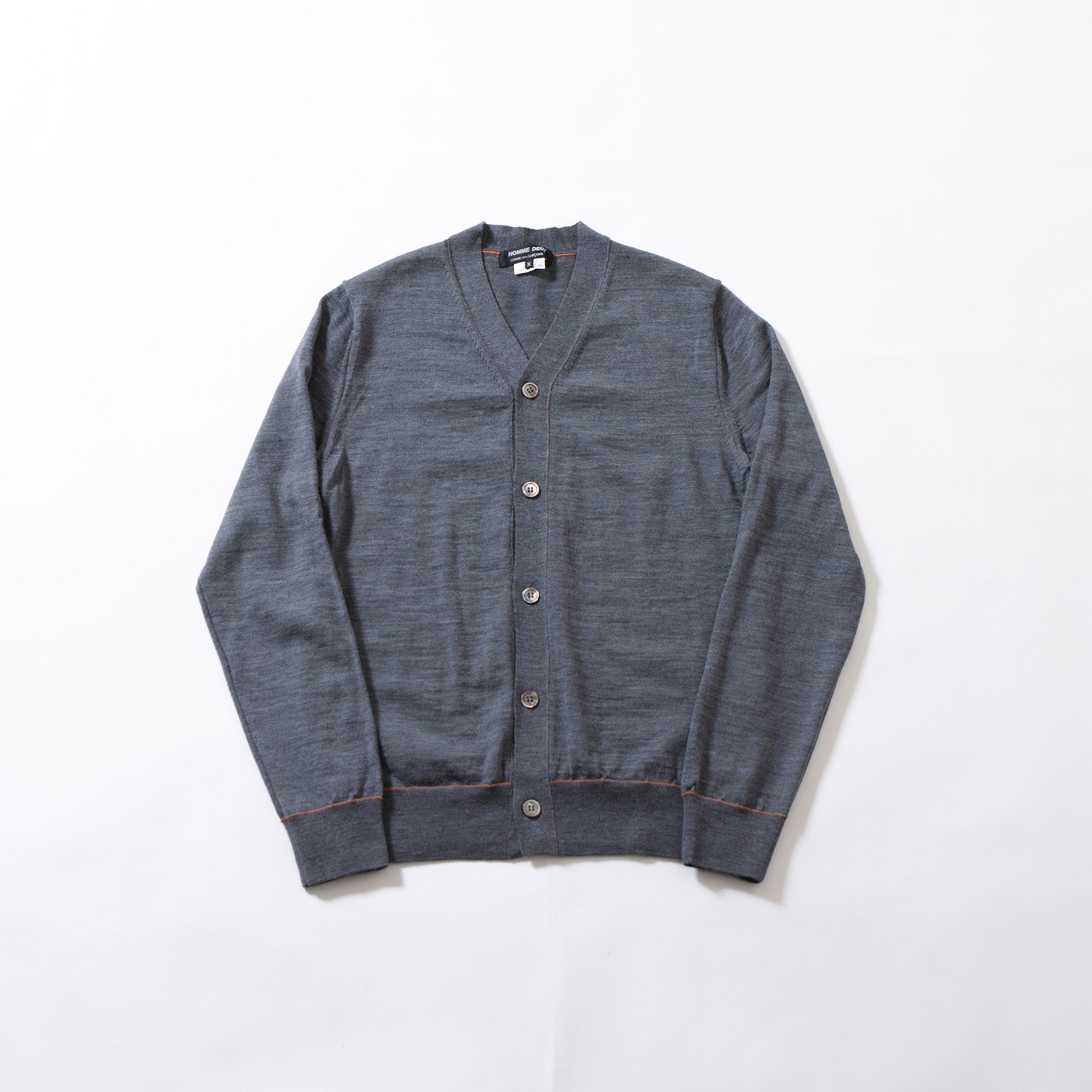 コムデギャルソン COMME des GARCONS HOMME DEUX AD2014 Vネック カーディガン グレー M ウール100% ◆新品タグ付き◆ ニット  川久保玲