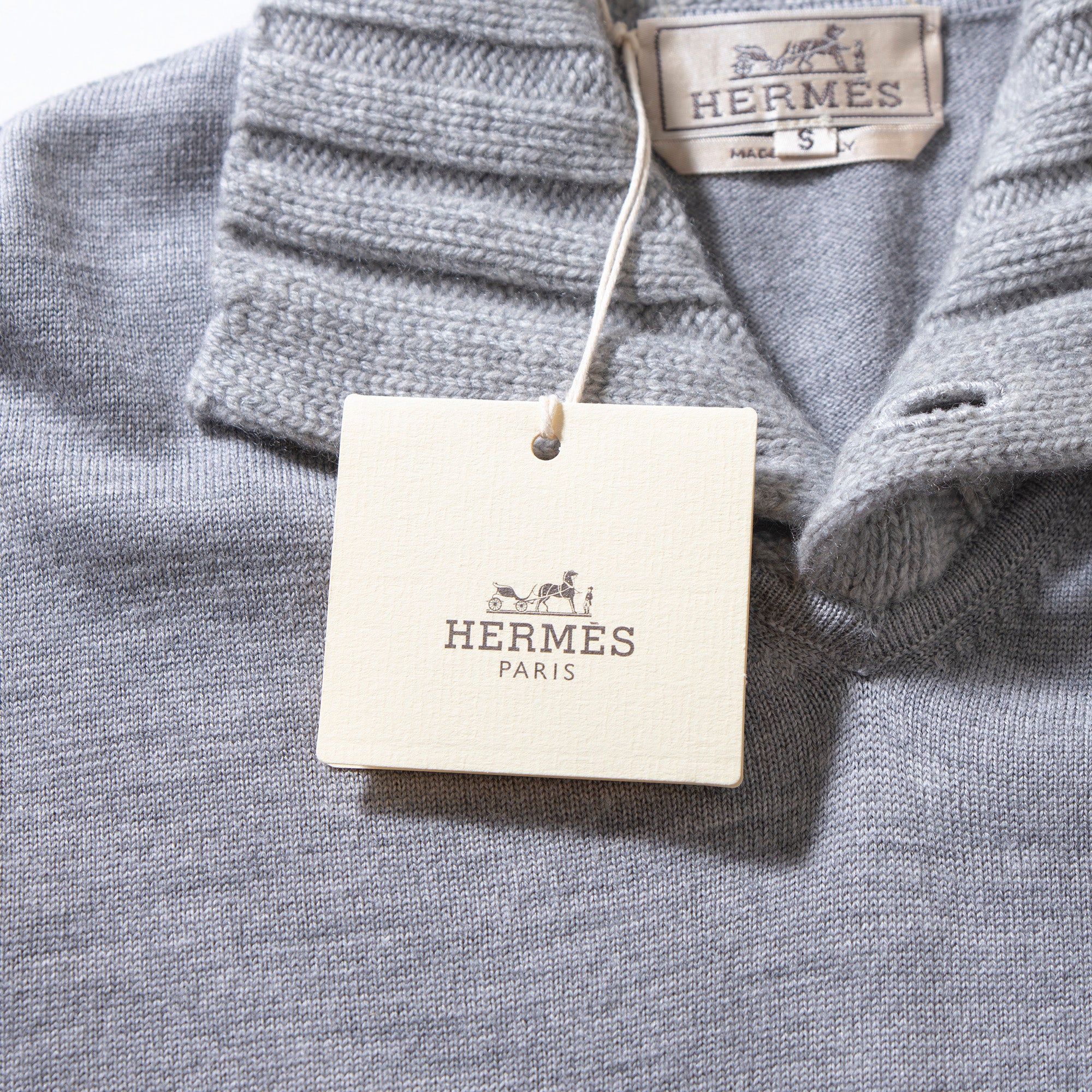 ★HERMESエルメス　シルクカシミヤセーター美品グレー★ HERMES - エルメス HERMES ツイルレーヌ ニット 衣料品 トップス