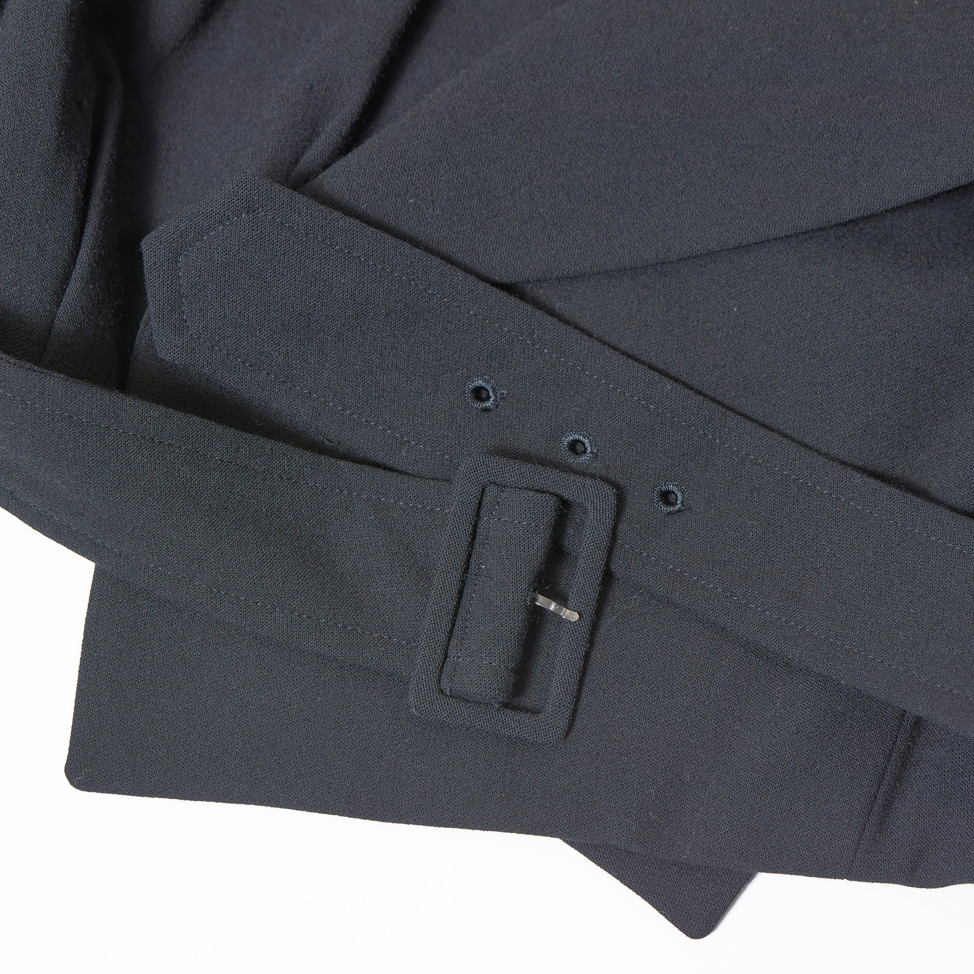 【古着】コムデギャルソン COMME des GARCONS 1980年代 テーラードジャケット ショート丈 ベルト付き クロップド丈 ウール ブラック S 川久保玲 ◆希少◆ レディース ヴィンテージ アーカイブ アウター 日本製【中古】【ブランド古着】【USED】