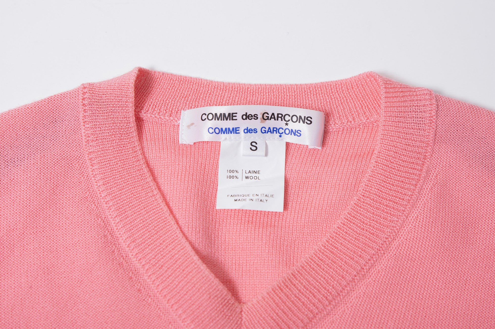 コムデギャルソン COMME des GARCONS COMME des GARCONS コムコム Vネックニット セーター バイカラー イタリア製 ウール100％ 川久保玲