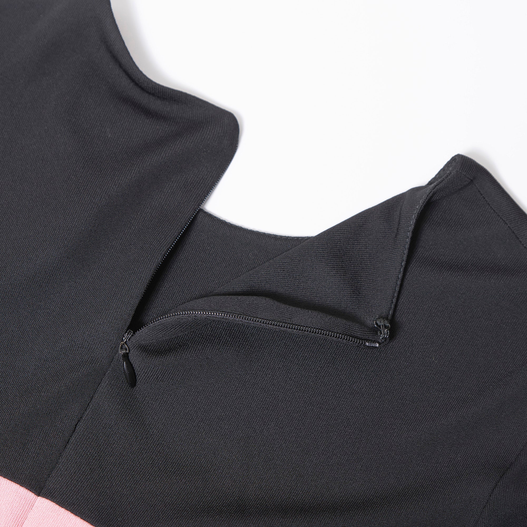 ヴェルサーチ GIANNI VERSACE COUTURE ニットワンピース 幾何学デザイン ブラック イエロー×ピンク 長袖 ウール混 レディース イタリア製