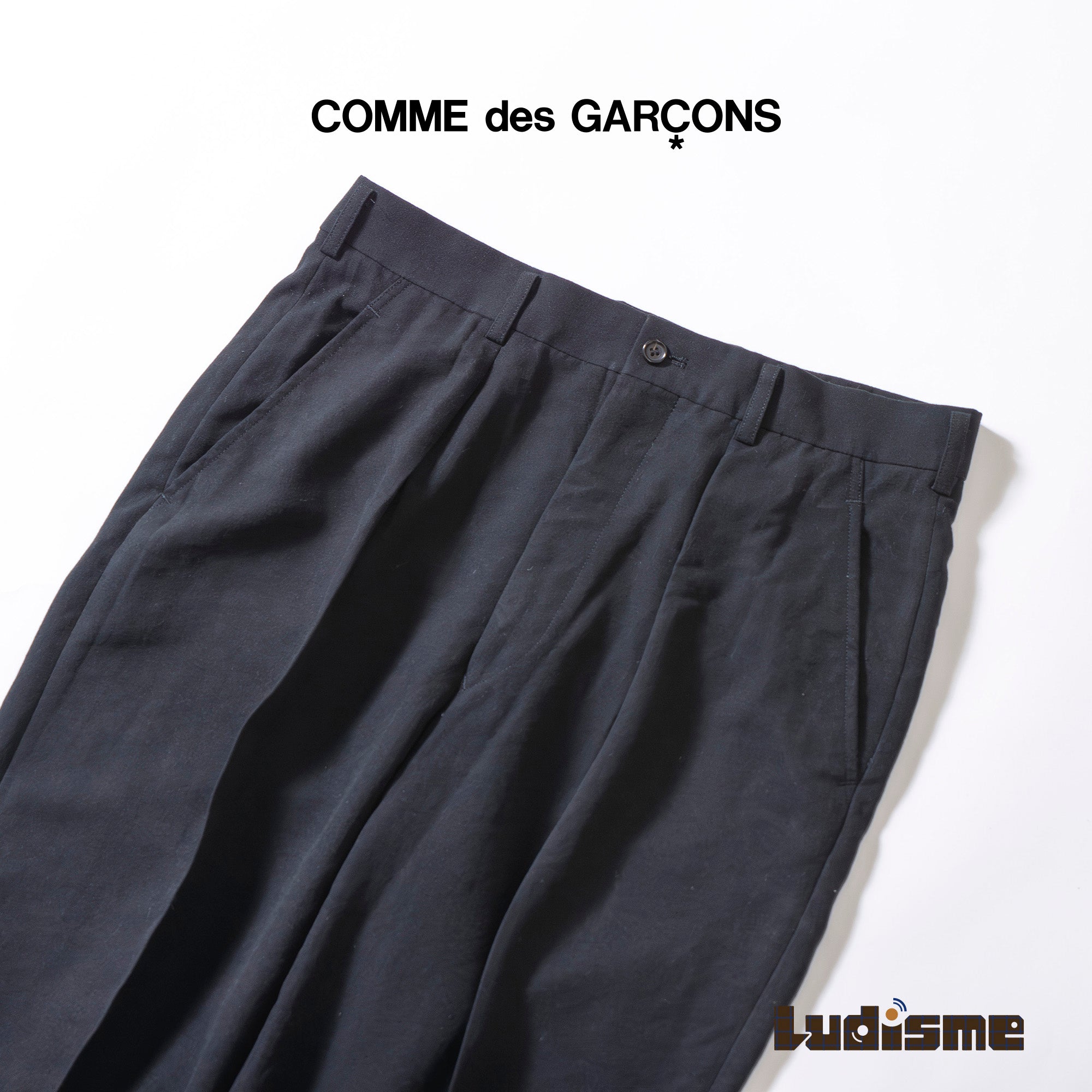 コムデギャルソン オム プリュス COMME des GARCONS HOMME PLUS AD1993 トラウザー ブラック 2タック センタープレス メンズ 川久保玲 90s