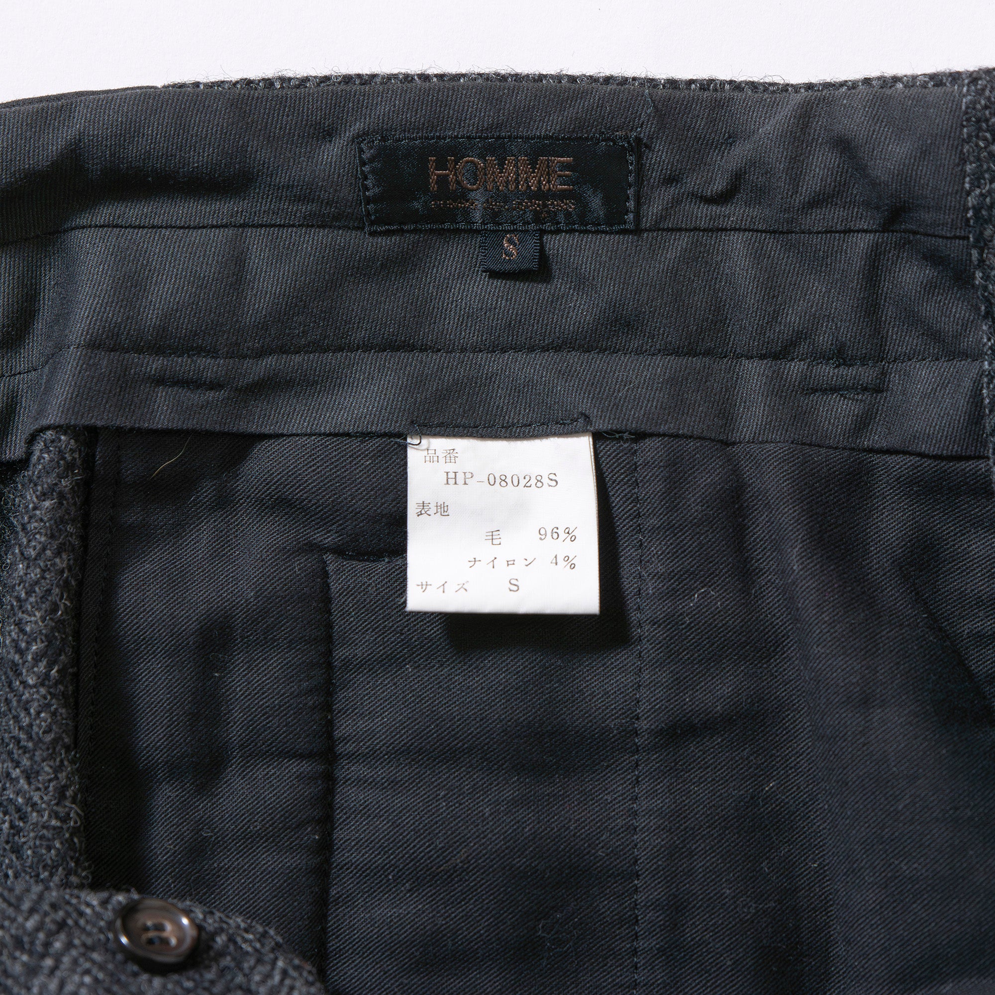 80s コムデギャルソンオム　ウールフラノスラックス　川久保玲本人期　ワイド 80s コムデギャルソンオム ウールフラノスラックス 川久保玲本人期 ワイド