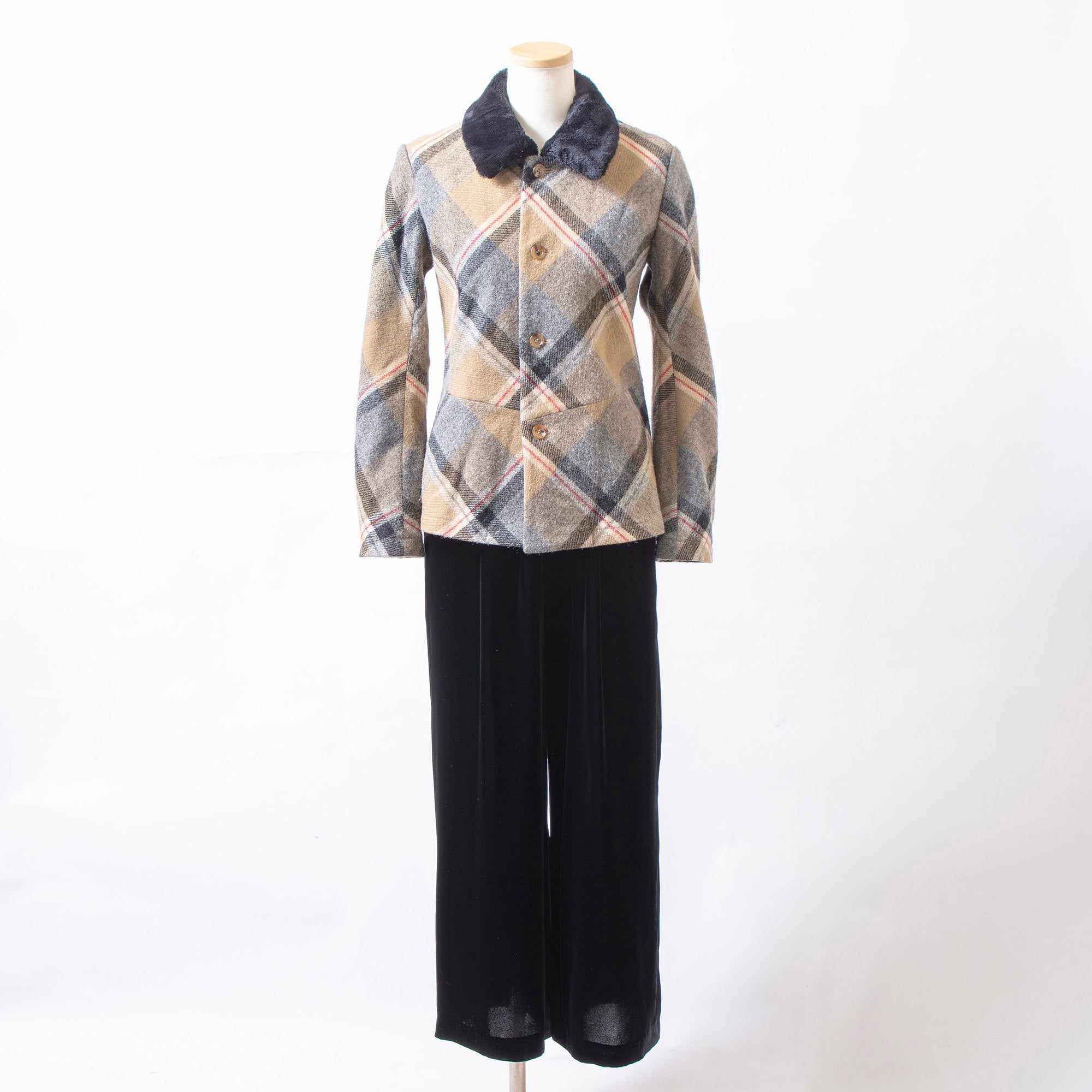 コムデギャルソン robe de chambre COMME des GARCONS AD1998 ベロア ワイド イージーパンツ ブラック レディース 川久保玲 コムコム