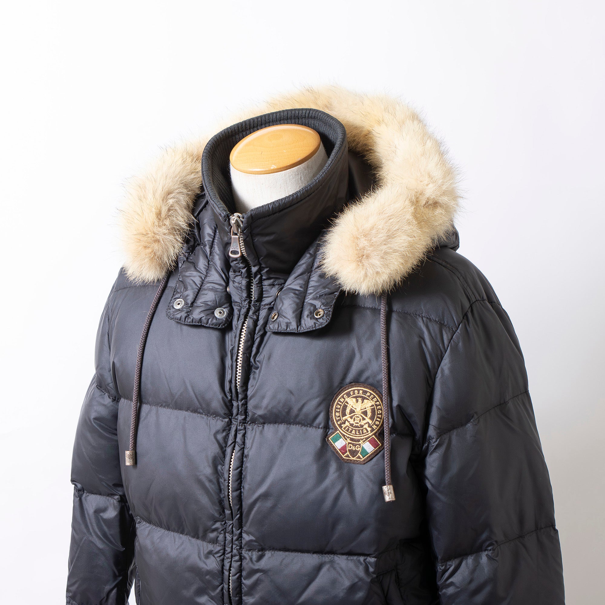 Dolce & Gabbana フード ファー付き デニム ジャケット 44 Dolce