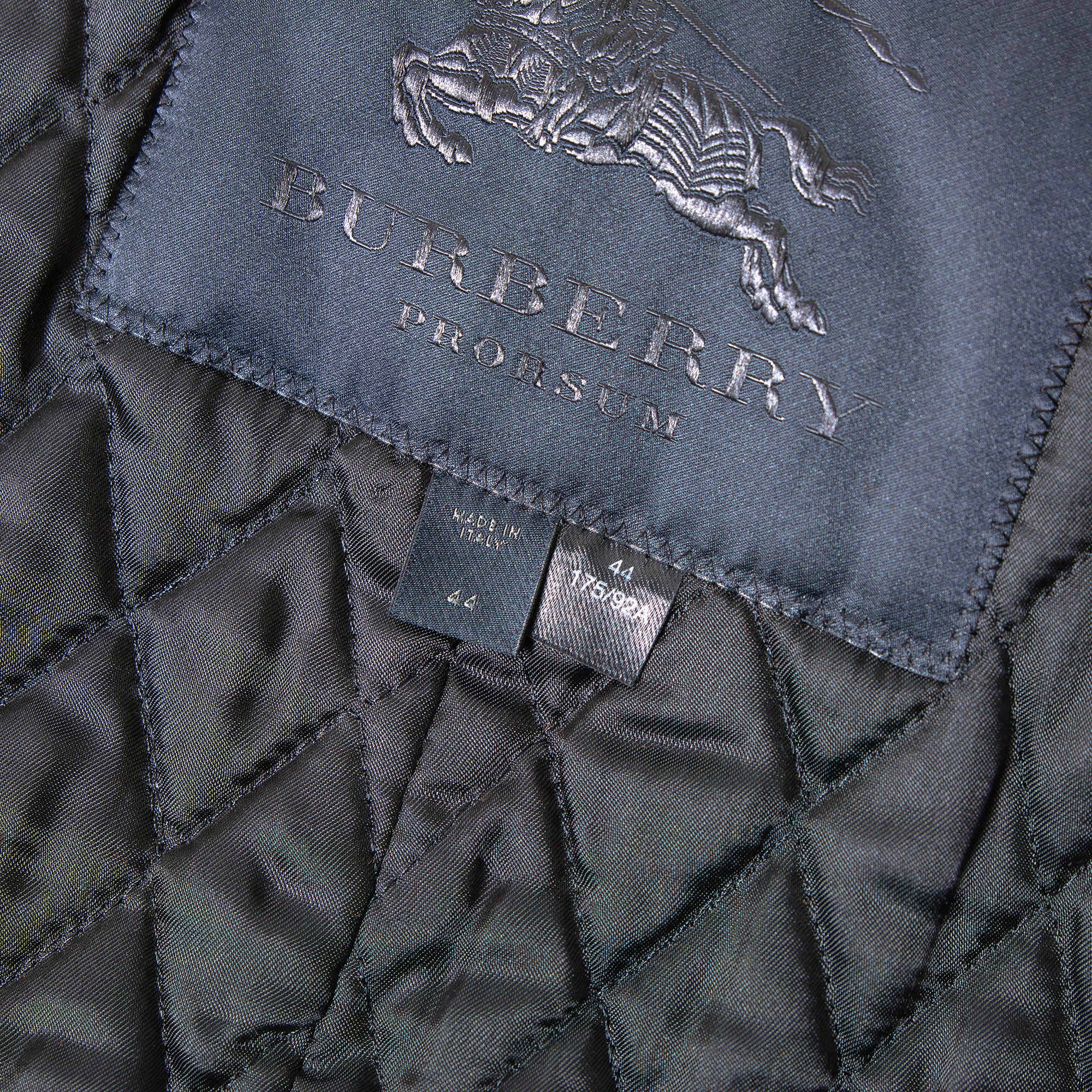 バーバリー プローサム BURBERRY PRORSUM ノーカラーコート 44 オレンジ レディース イタリア製 バージンウール キルティング ロングコート