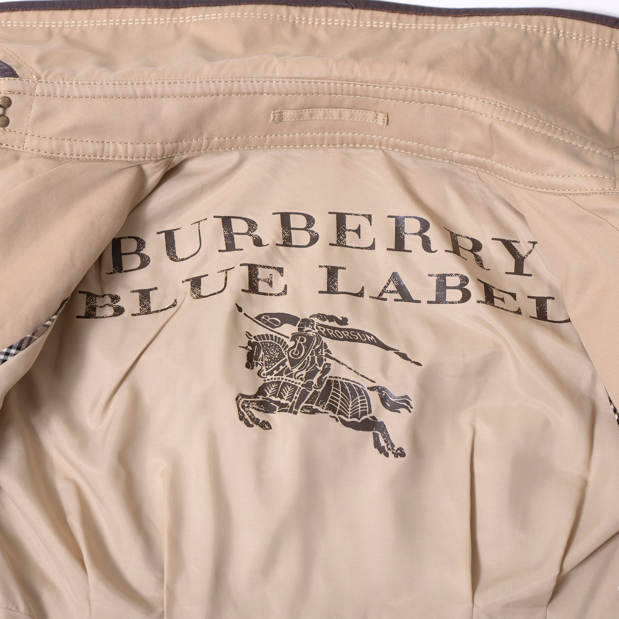 バーバリー ブルーレーベル BURBERRY BLUE LABEL トレンチコート 36 ベージュ レディース レザーパイピング 変形トレンチ ステンカラー