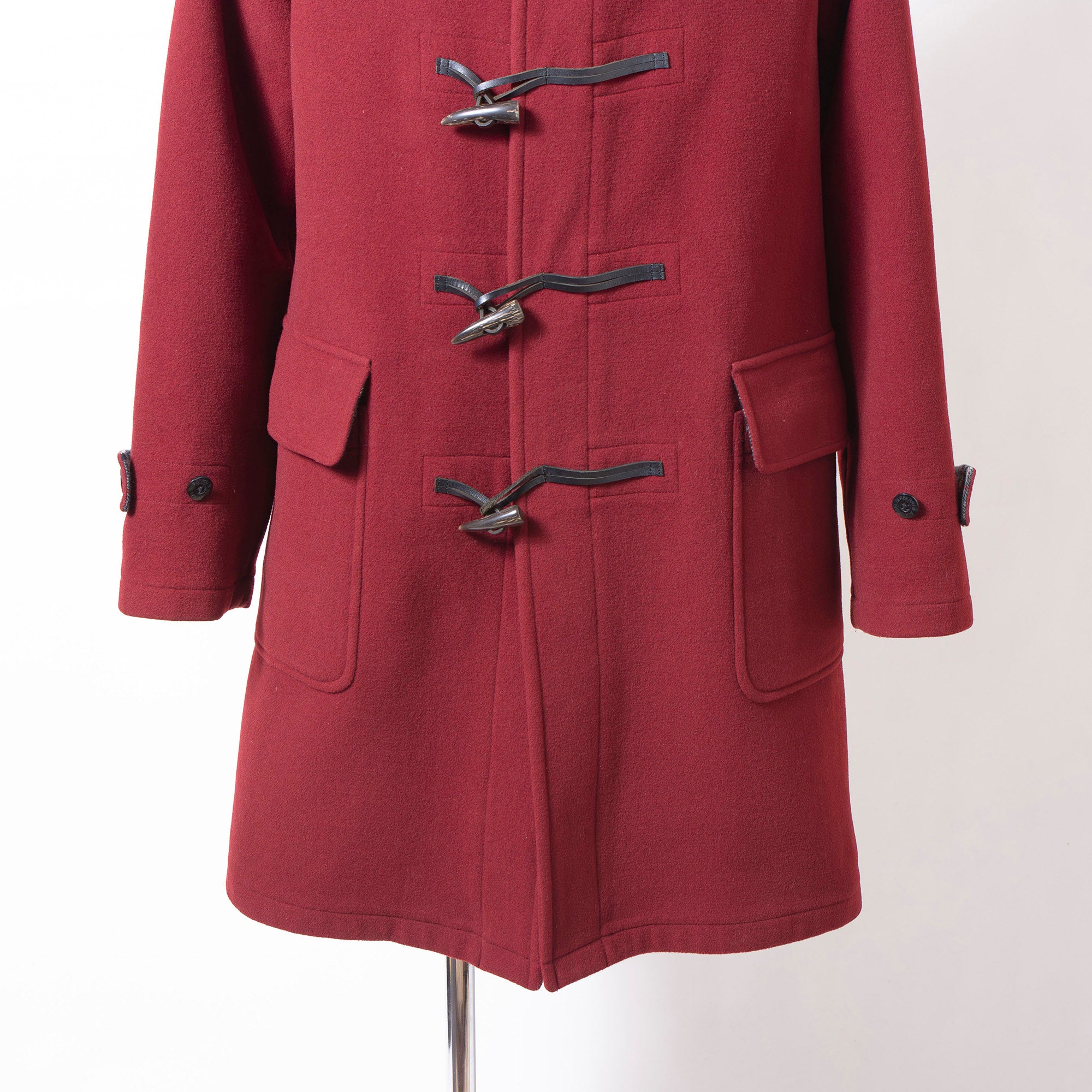 バーバリー ブラックレーベル BURBERRY BLACK LABEL ダッフルコート M ボルドー メンズ エンジ ノバチェック トグルボタン ロングコート