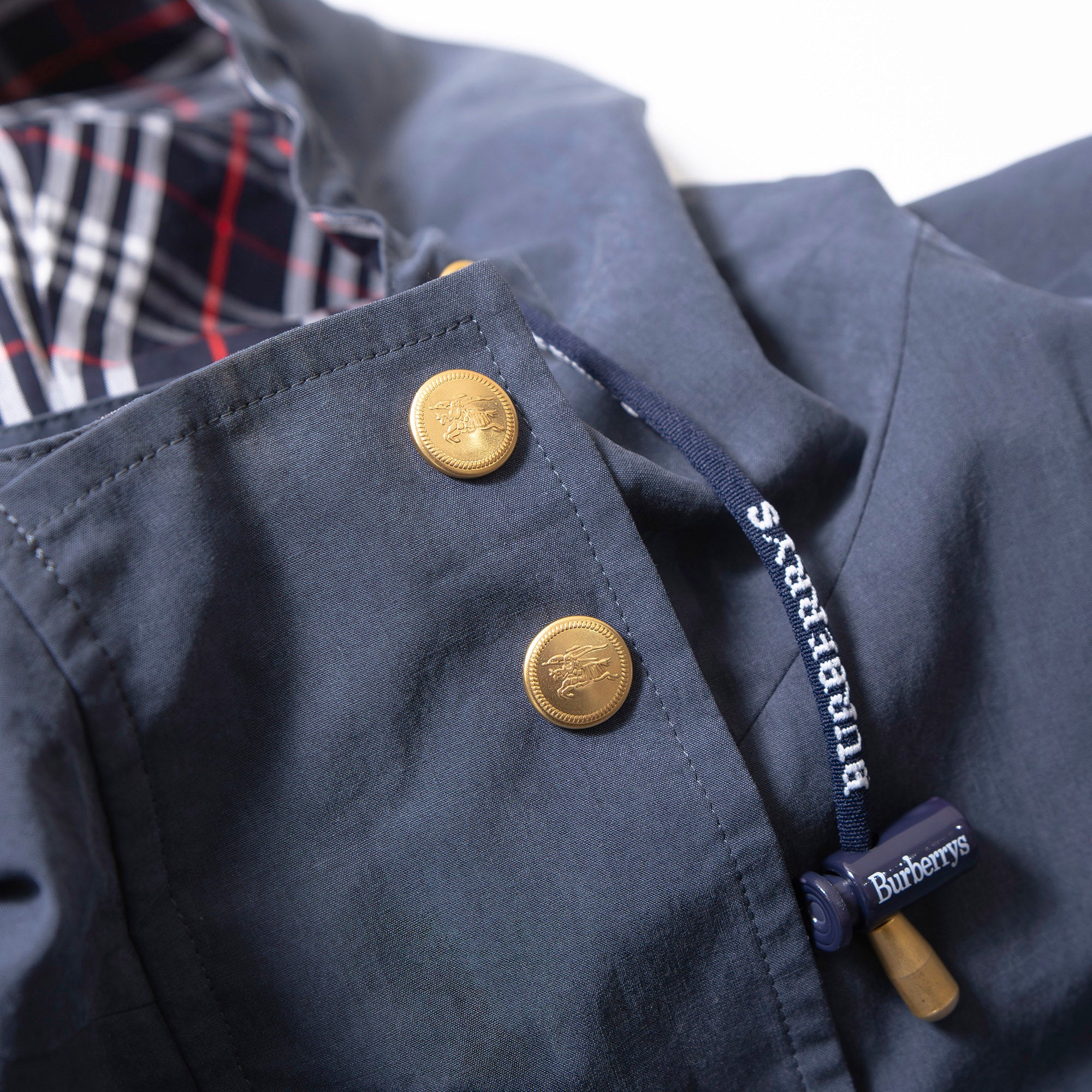 バーバリー BURBERRY フーデッドコート 40 ネイビー ノバチェック レディース メンズ ユニセックス Burberrys モッズコート ロングコート