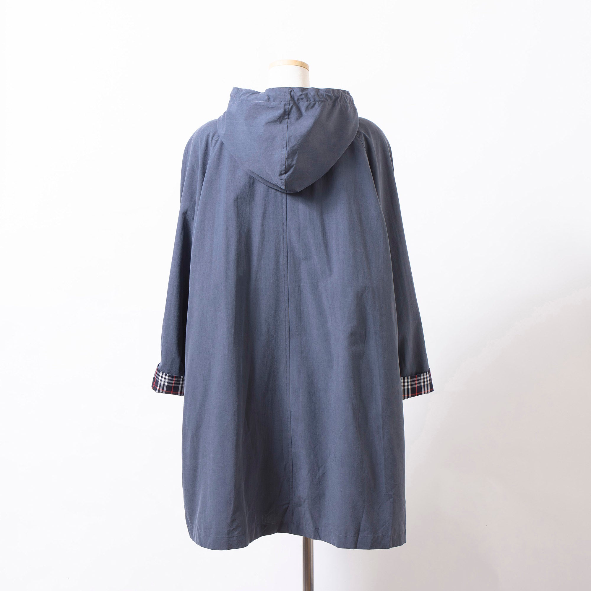 バーバリー BURBERRY フーデッドコート 40 ネイビー ノバチェック レディース メンズ ユニセックス Burberrys モッズコート ロングコート