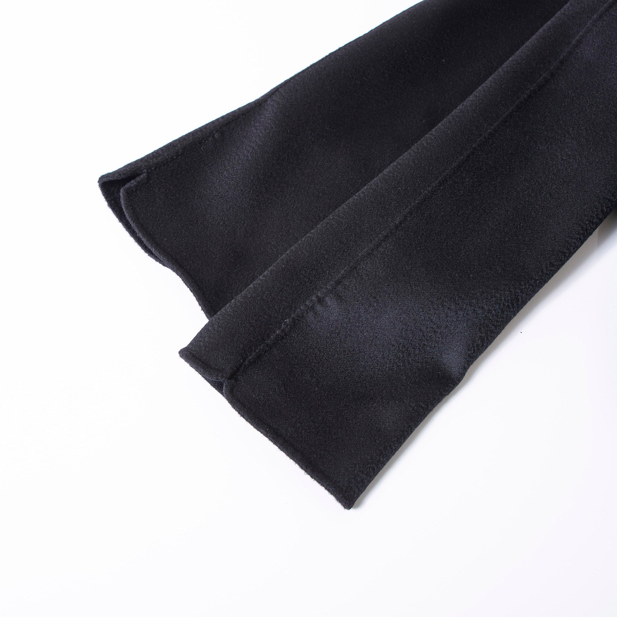 ロロピアーナ Loro Piana カシミヤコート ダブルブレスト ブラック カシミヤ100％ レディース ミドル丈 Pコート ハンドメイド