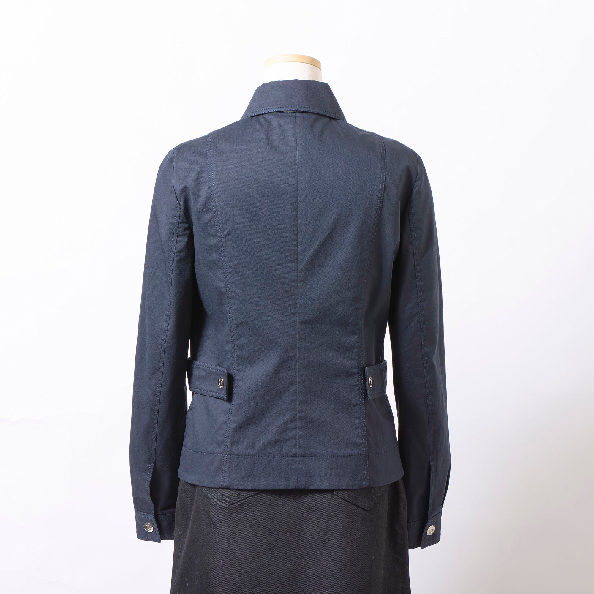 ジルサンダー JIL SANDER NAVY コットンジャケット 34 ネイビー 紺 レディース イタリア製 カジュアルジャケット ミリタリージャケット