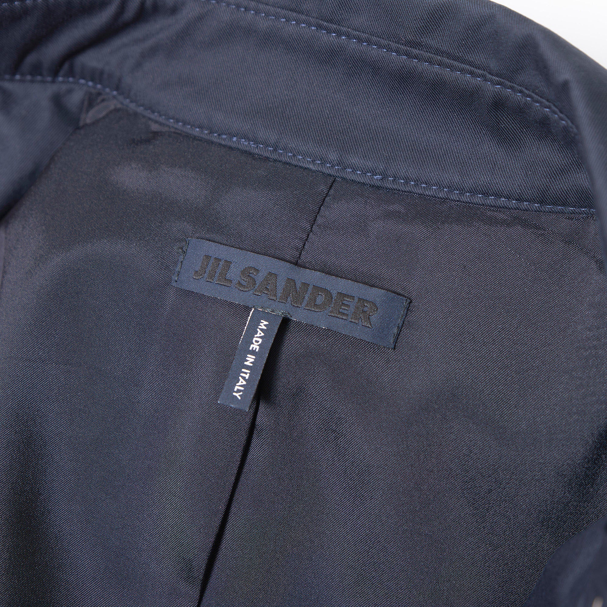 ジルサンダー JIL SANDER NAVY コットンジャケット 34 ネイビー 紺 レディース イタリア製 カジュアルジャケット ミリタリージャケット