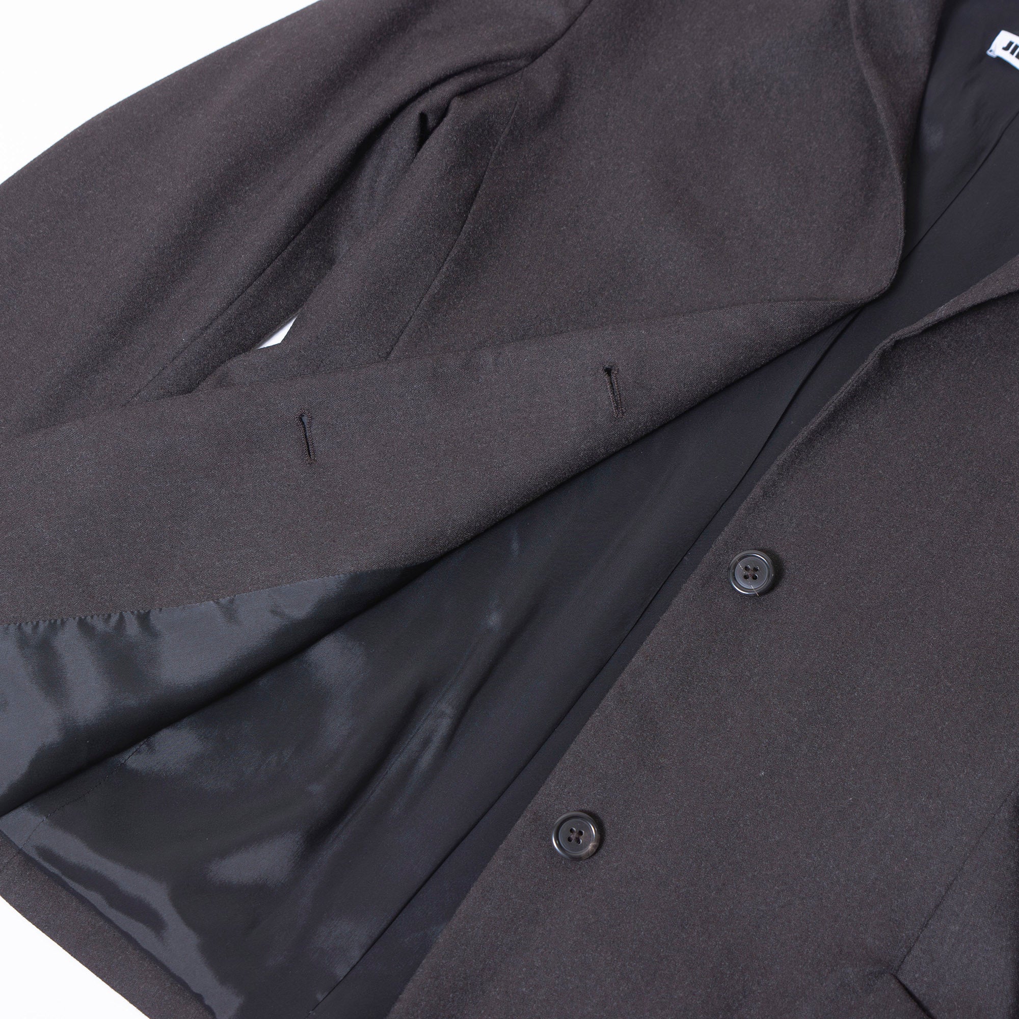 ジルサンダー JIL SANDER ウールジャケット 36 チャコール レディース 比翼仕立て ミニマルデザイン テーラードジャケット イタリア製