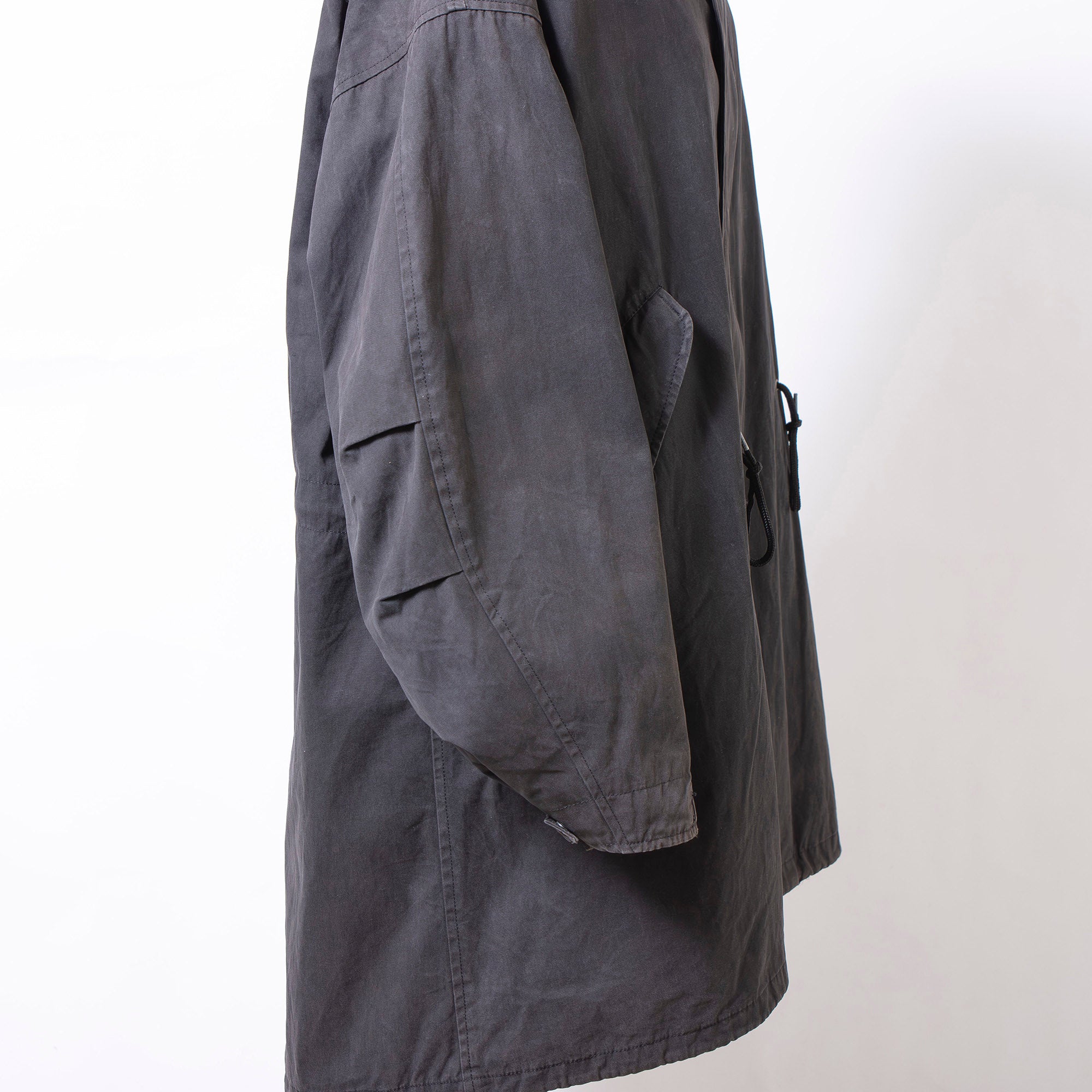 Margaret Howell Mod Coat, M-51 Type, Black, Size M, with Cursive Tag, Vintage Women's Outerwear, Military Style