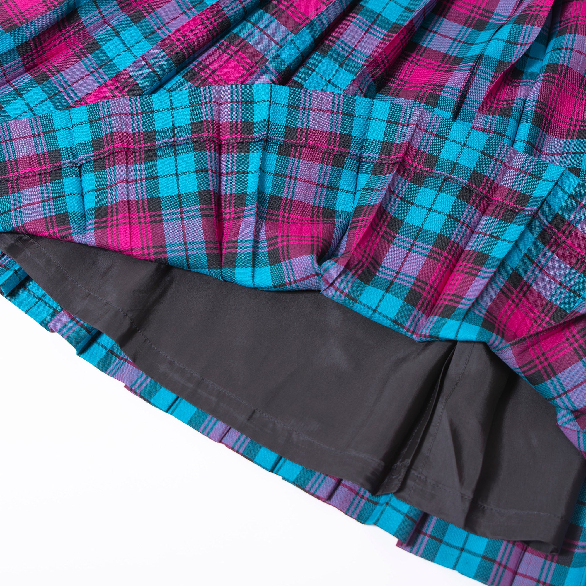 Yves Saint Laurent Pleated Skirt, Checked Tartan, Multicolor, Wool, Size M, Women's Bottoms