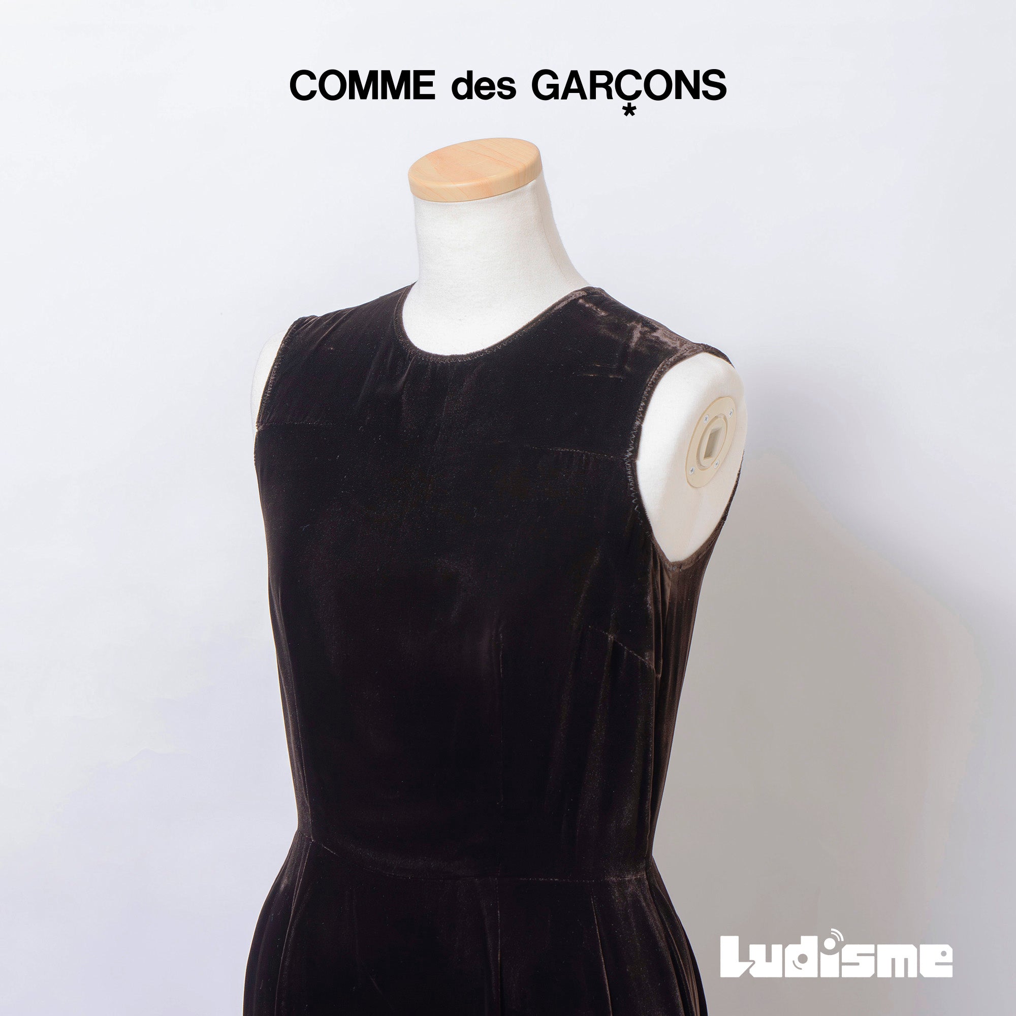 コムデギャルソン COMME des GARCONS AD1998 ベルベットワンピース ブラウン S 川久保玲 アーカイブ ロング丈 ベロア ドレス フォーマル