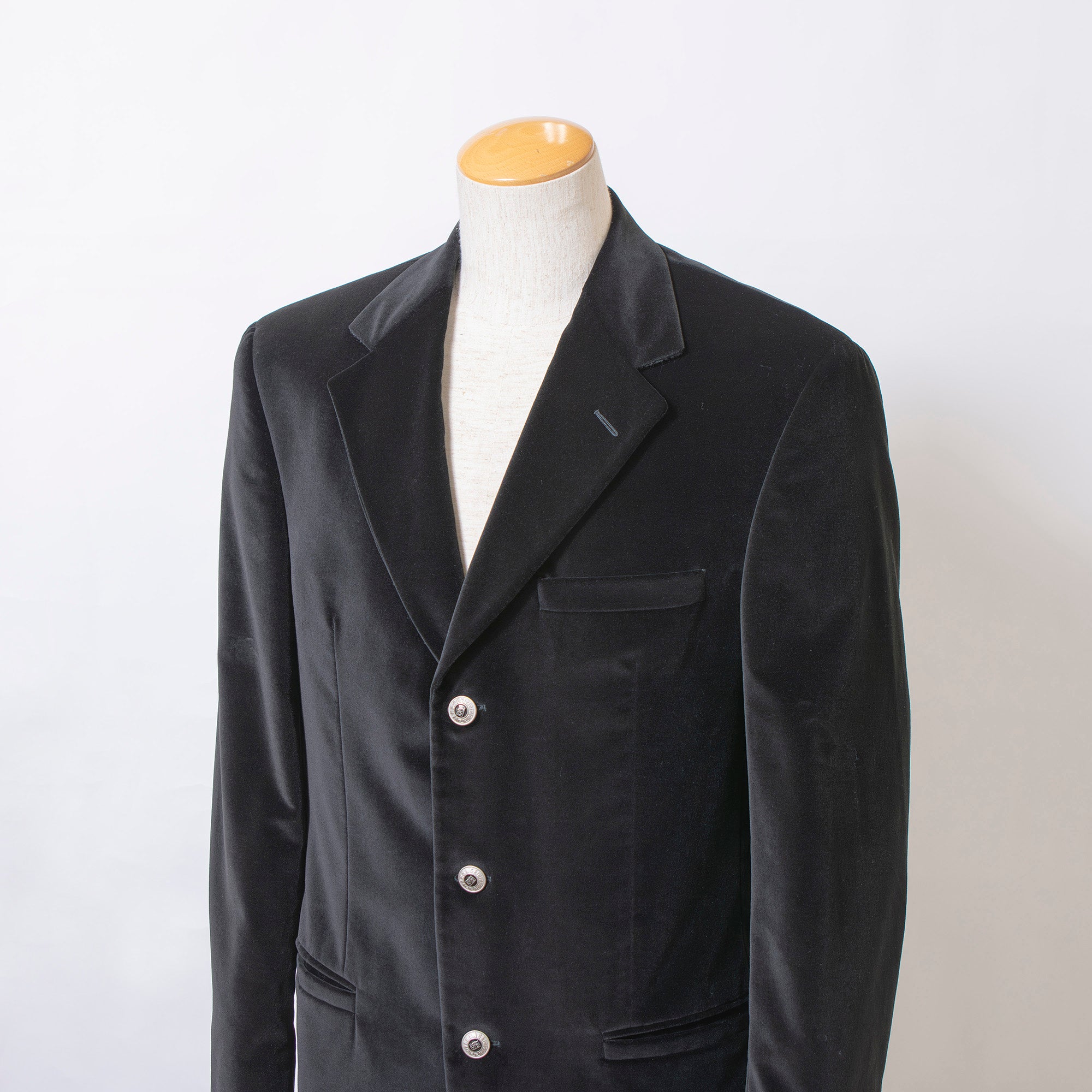 ヴェルサーチ VERSACE CLASSIC V2 セットアップ ベルベット ブラック 3B ジャケット＆パンツ メンズ スーツ テーラドジャケット ボトムス