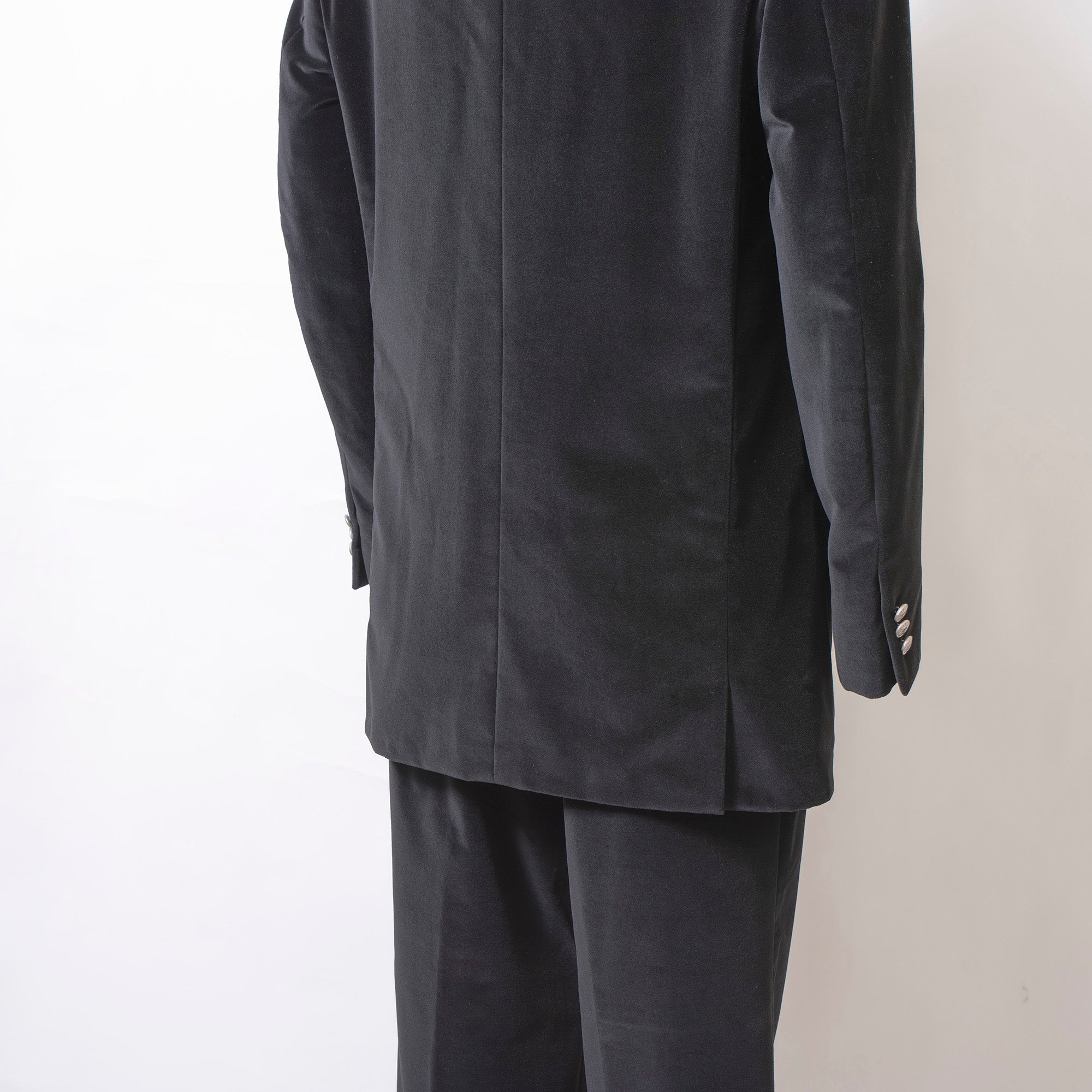 ヴェルサーチ VERSACE CLASSIC V2 セットアップ ベルベット ブラック 3B ジャケット＆パンツ メンズ スーツ テーラドジャケット ボトムス