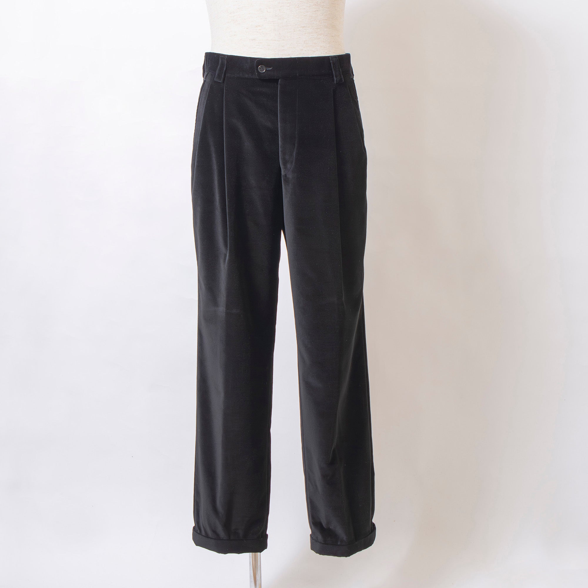 ヴェルサーチ VERSACE CLASSIC V2 セットアップ ベルベット ブラック 3B ジャケット＆パンツ メンズ スーツ テーラドジャケット ボトムス