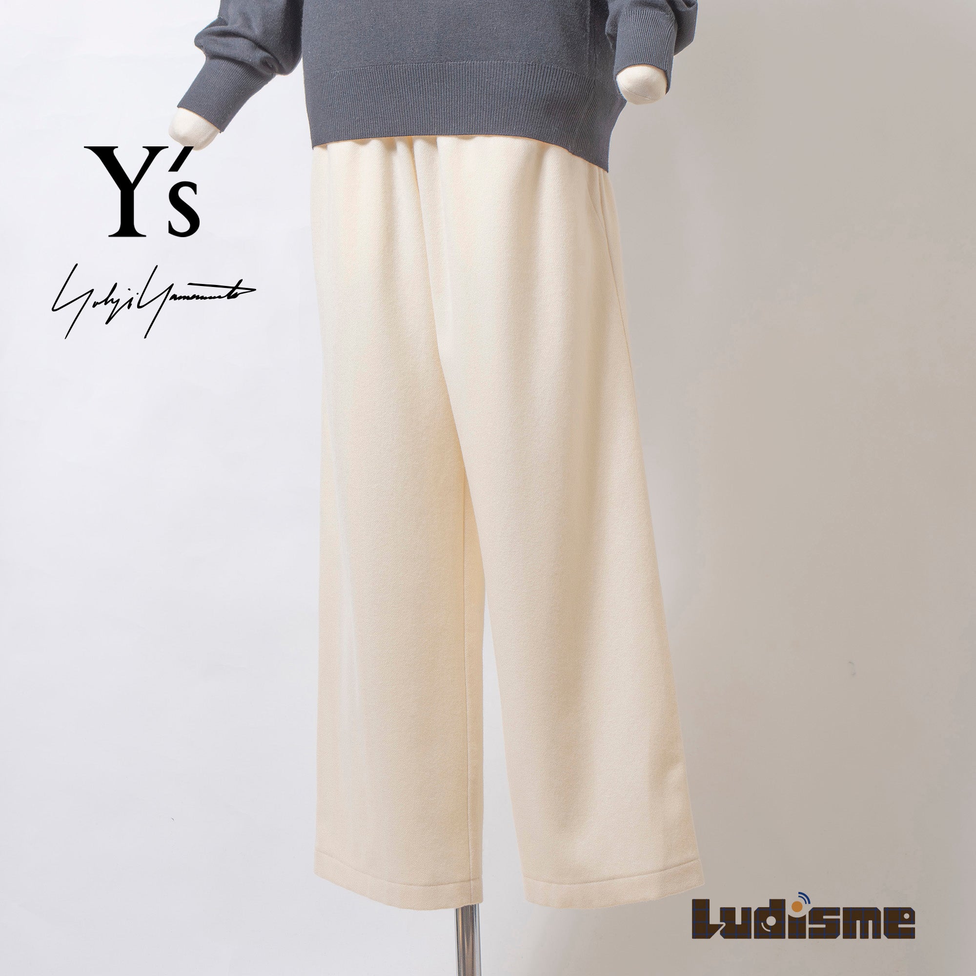 ワイズ ヨウジヤマモト Y's for living イージーパンツ アイボリー ワイドパンツ レディース ボトムス スウェットパンツ ルームウェア