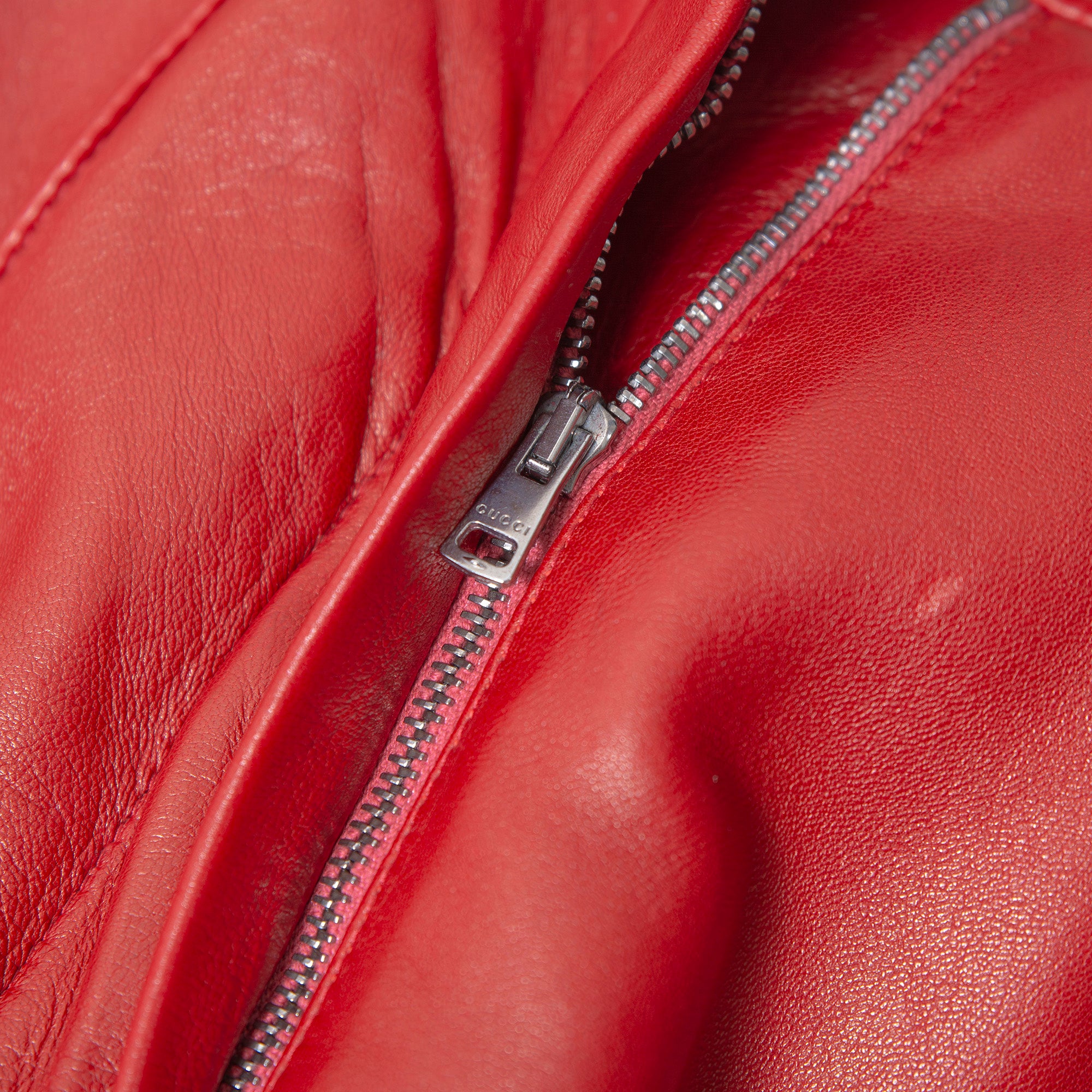 グッチ GUCCI 2020プレフォールコレクション レザー フレアパンツ レッド 本革 40 レディース ハイウエスト イタリア ボトムス トラウザー