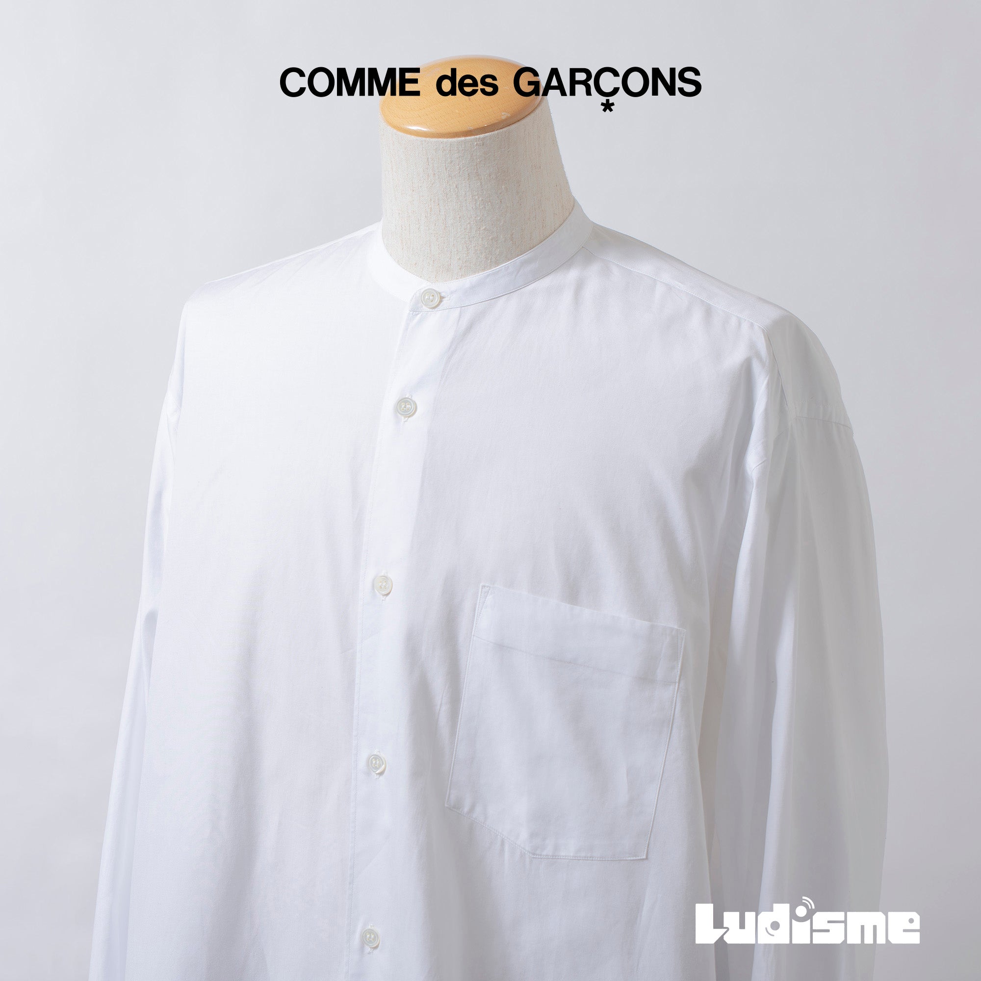 コムデギャルソン COMME des GARCONS HOMME AD1995 オーバーサイズ バンドカラーシャツ ホワイト メンズ 田中オム 田中啓一 アーカイブ