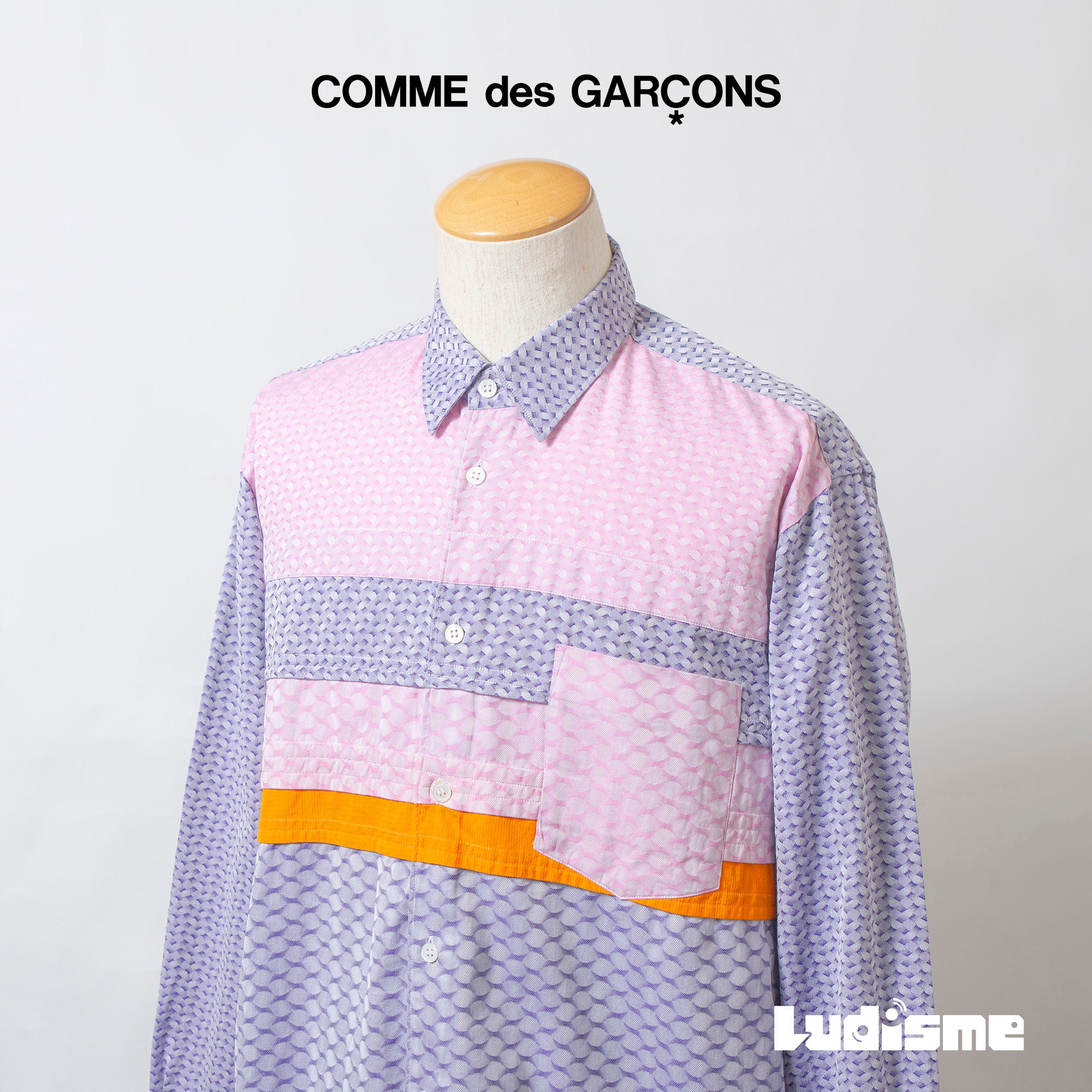 コムデギャルソン COMME des GARCONS SHIRT 総柄 パッチワーク シャツ マルチカラー S フランス製 川久保玲 再構築 トップス 長袖シャツ