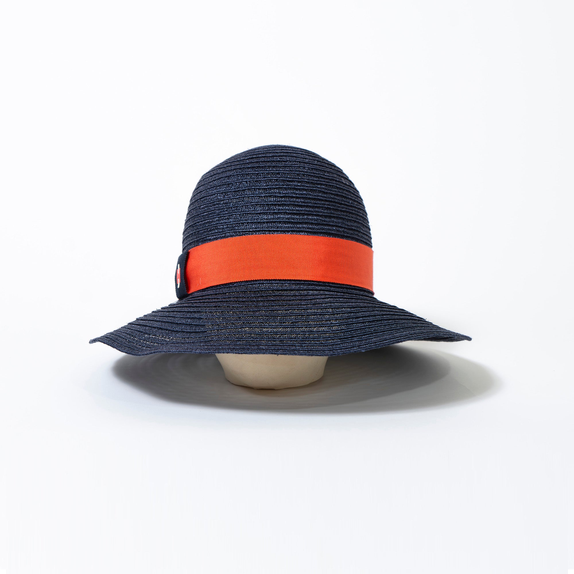 エルメス HERMES ストローハット ネイビー 58 レディース イタリア製 ◆新品未使用◆ ヘンプ コットン ビスコース 帽子 ハット 箱付き 春夏