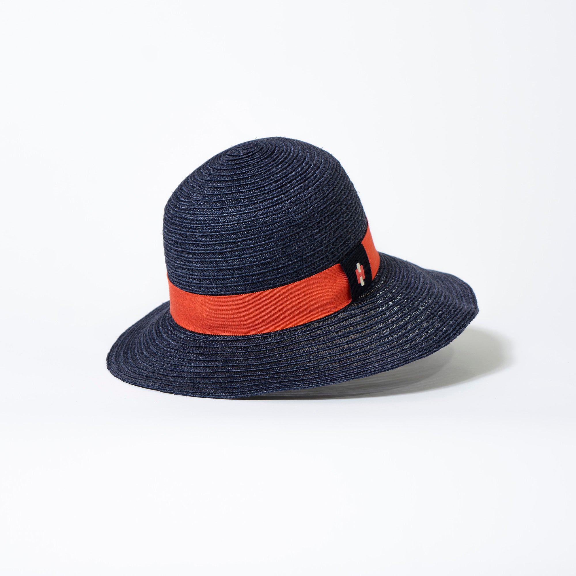 エルメス HERMES ストローハット ネイビー 58 レディース イタリア製 ◆新品未使用◆ ヘンプ コットン ビスコース 帽子 ハット 箱付き 春夏