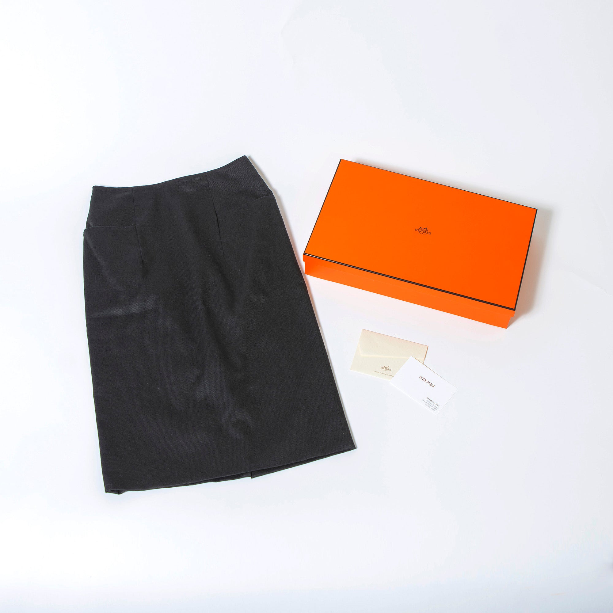 エルメス HERMES スカート ブラック 34 レディース コクーンスカート スリムスカート タイトスカート ひざ丈 イタリア製 箱付き ボトムス