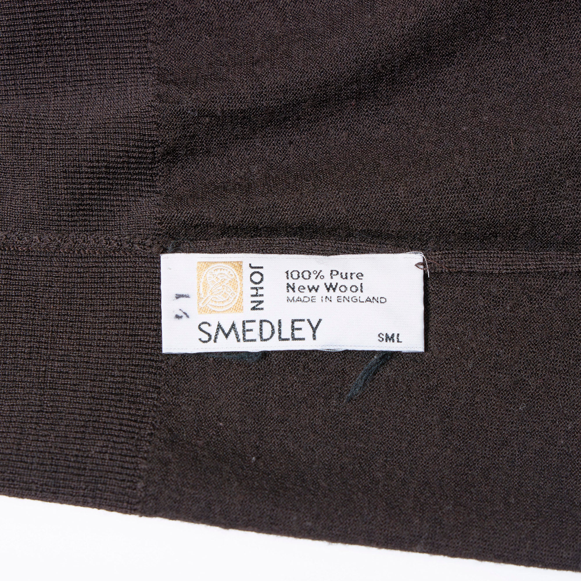 John Smedley turtleneck pullover sweater in brown, pure wool, made in England. Unisex.