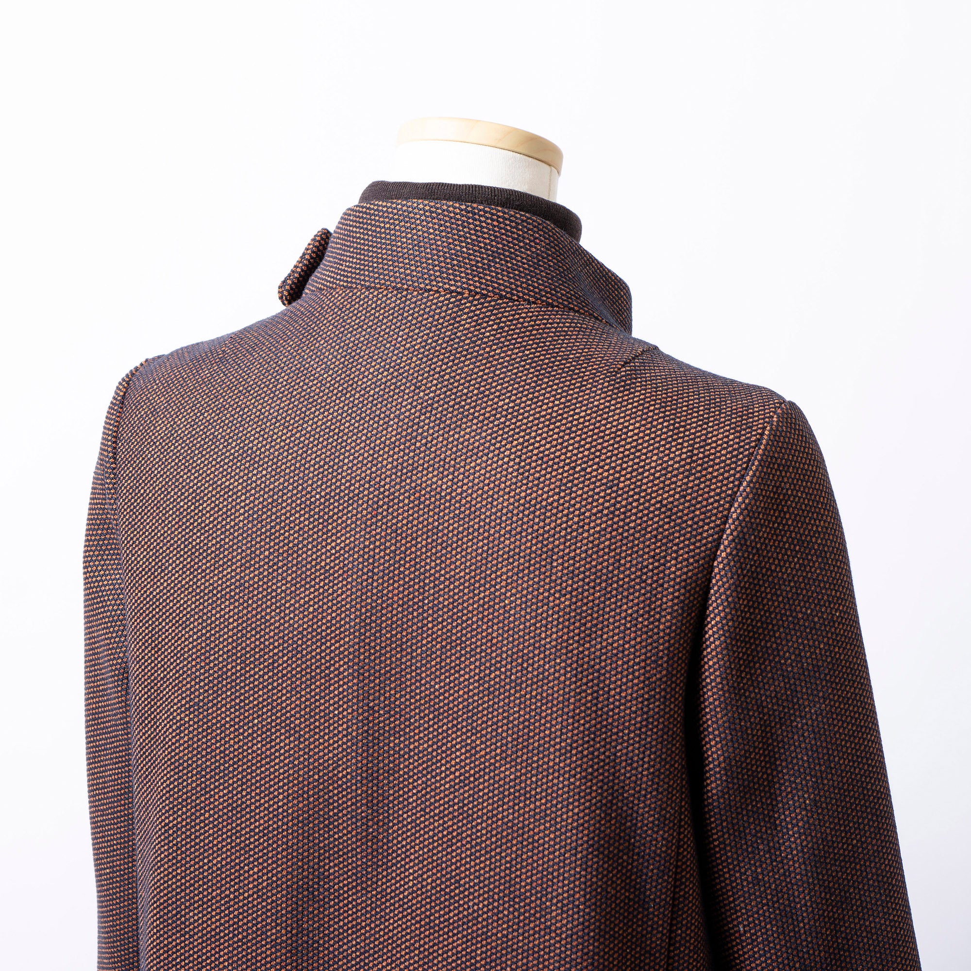 アーペーセー A.P.C. ロングコート スタンドカラー ブラウン系 S レディース フランス製 アウター コート ミニマル ヘリンボーン チェック