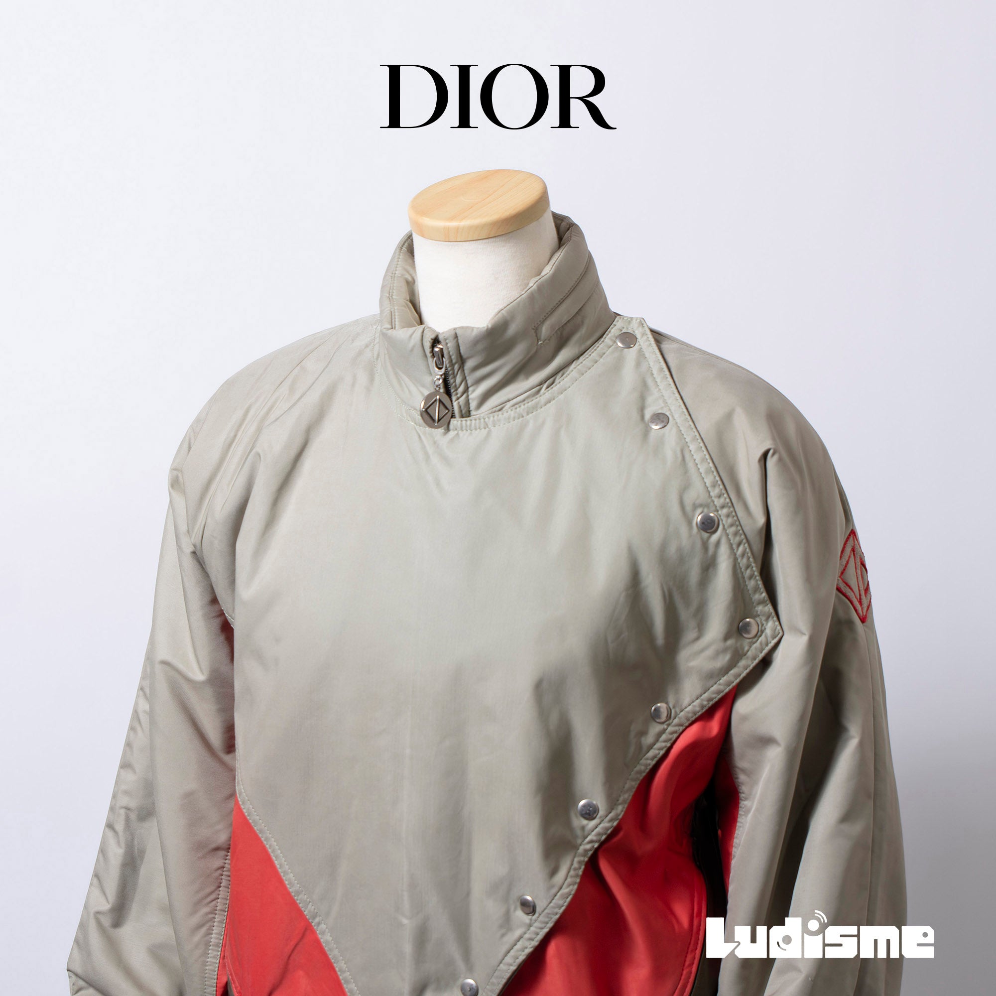 Christian Dior SPORTS Military Short Jacket, Khaki/Orange, Size M, Women's, 90s Bomber Jacket, MA1, Outerwear