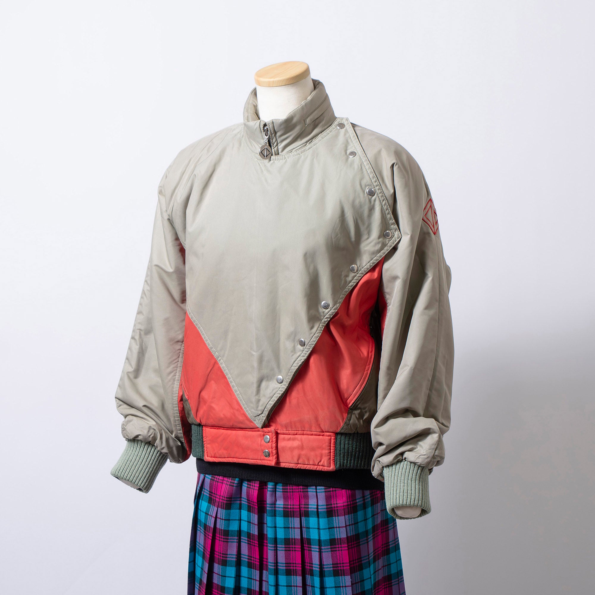 Christian Dior SPORTS Military Short Jacket, Khaki/Orange, Size M, Women's, 90s Bomber Jacket, MA1, Outerwear