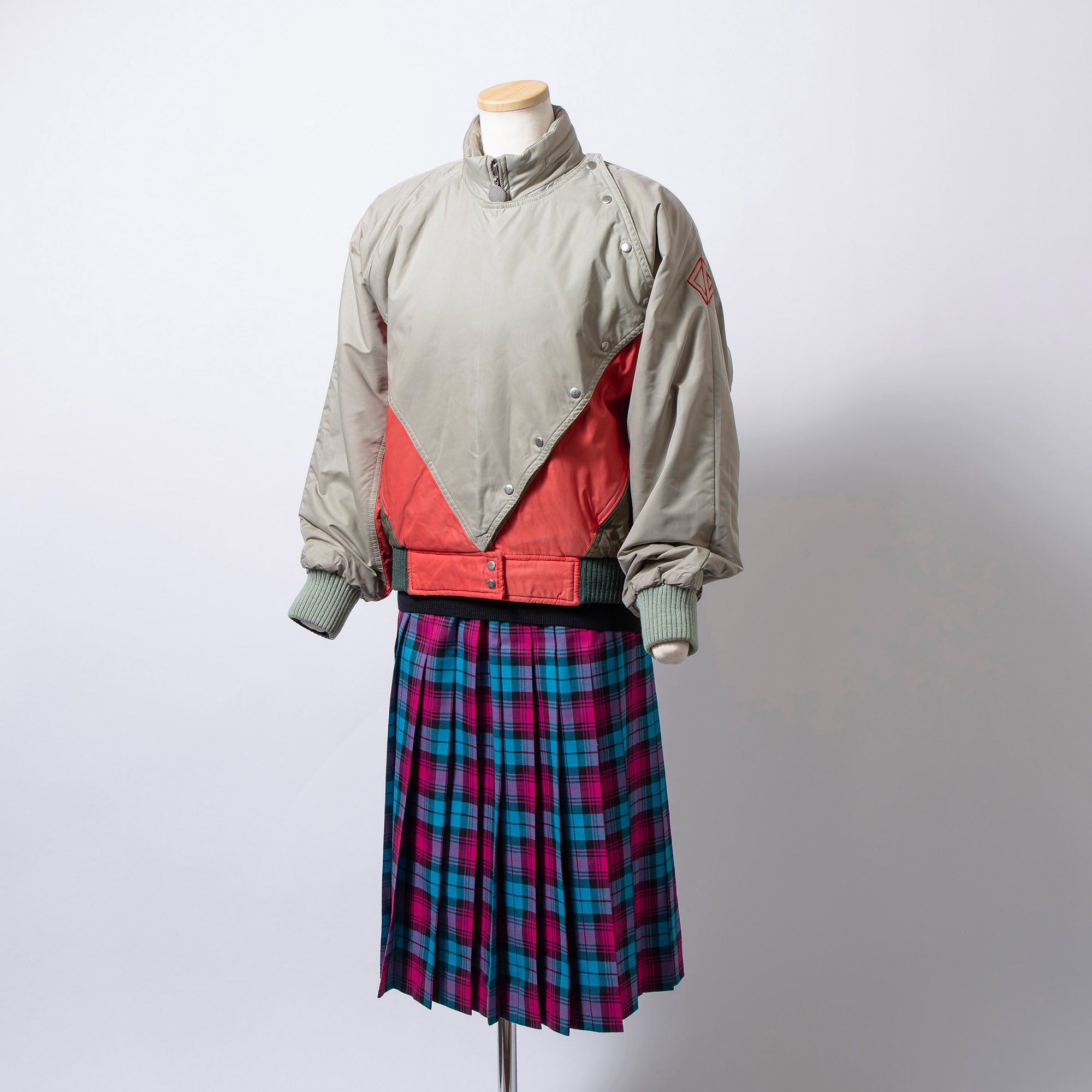 Christian Dior SPORTS Military Short Jacket, Khaki/Orange, Size M, Women's, 90s Bomber Jacket, MA1, Outerwear